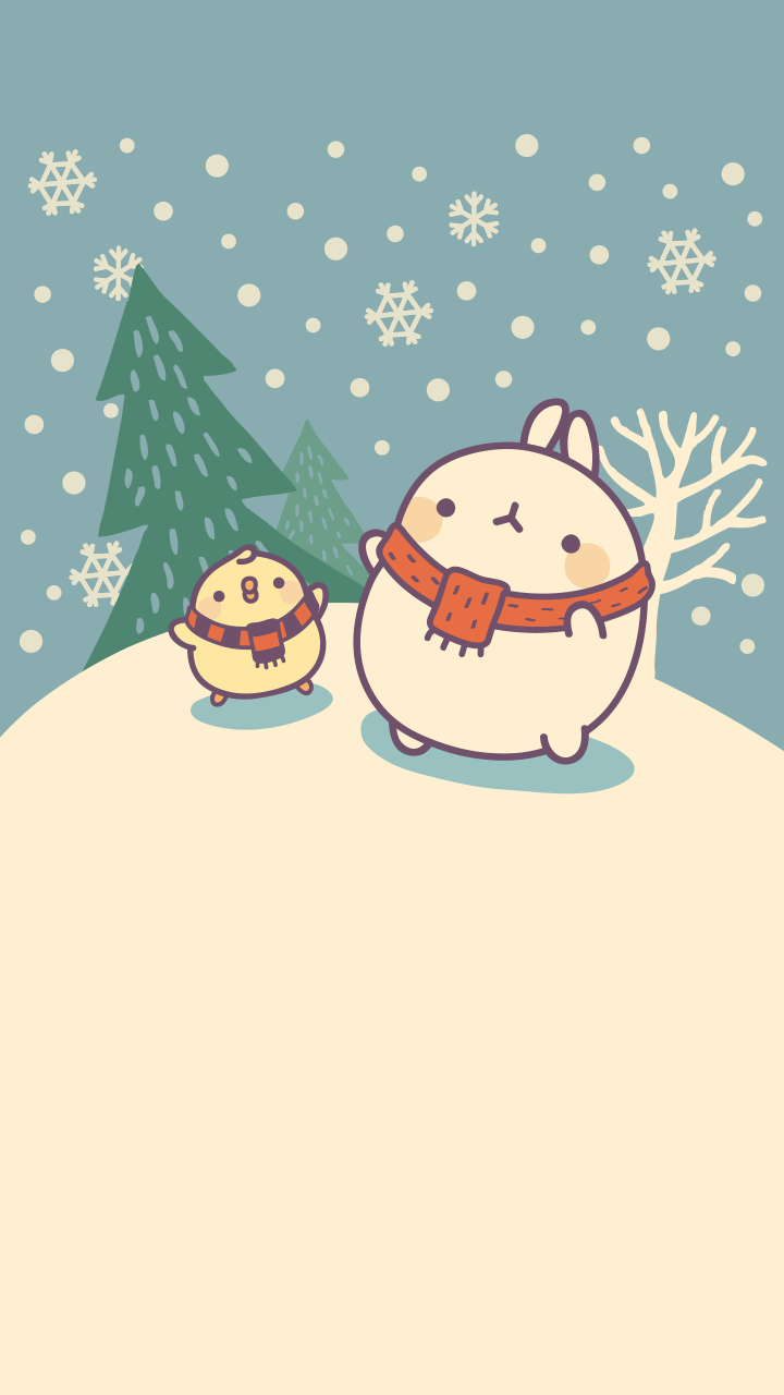 Molang coniglio kawaii Natale, 720x1280 Full HD Verticale, Smartphone