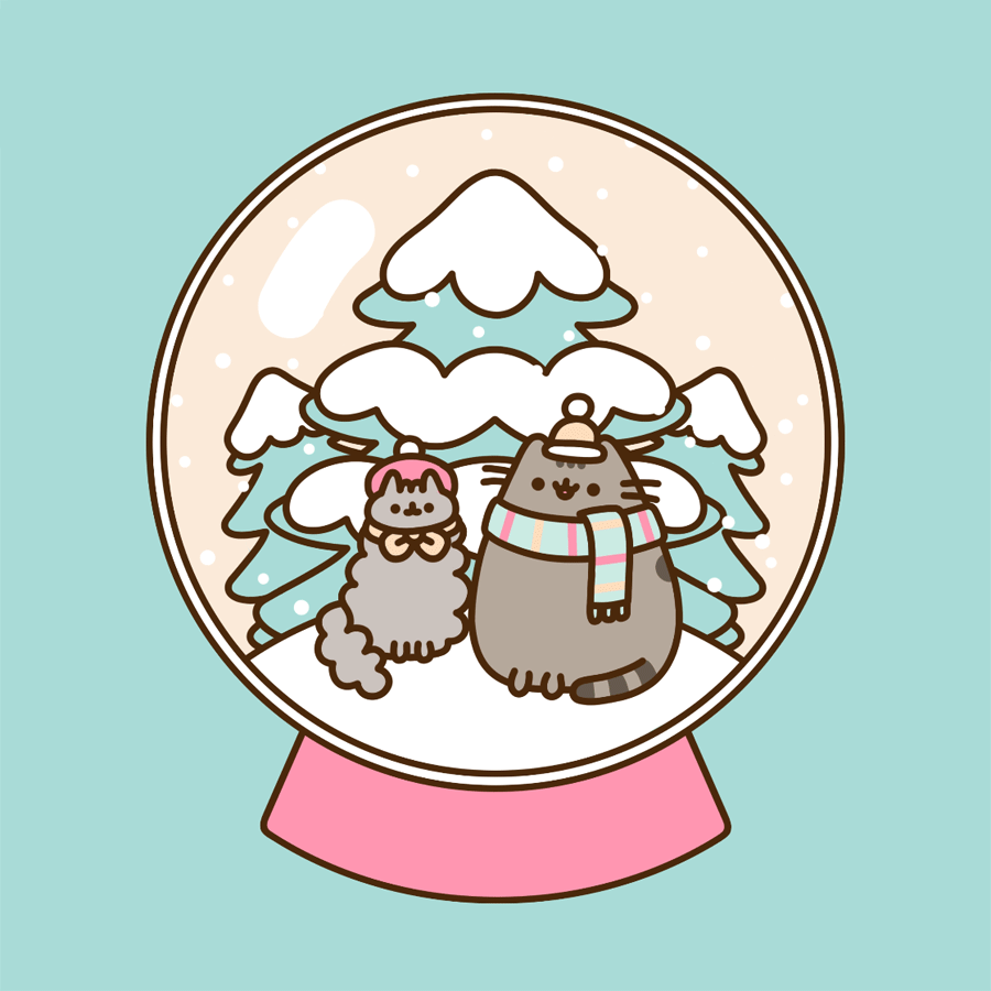 Gatto kawaii in globo di neve, 900x900 HD, Desktop