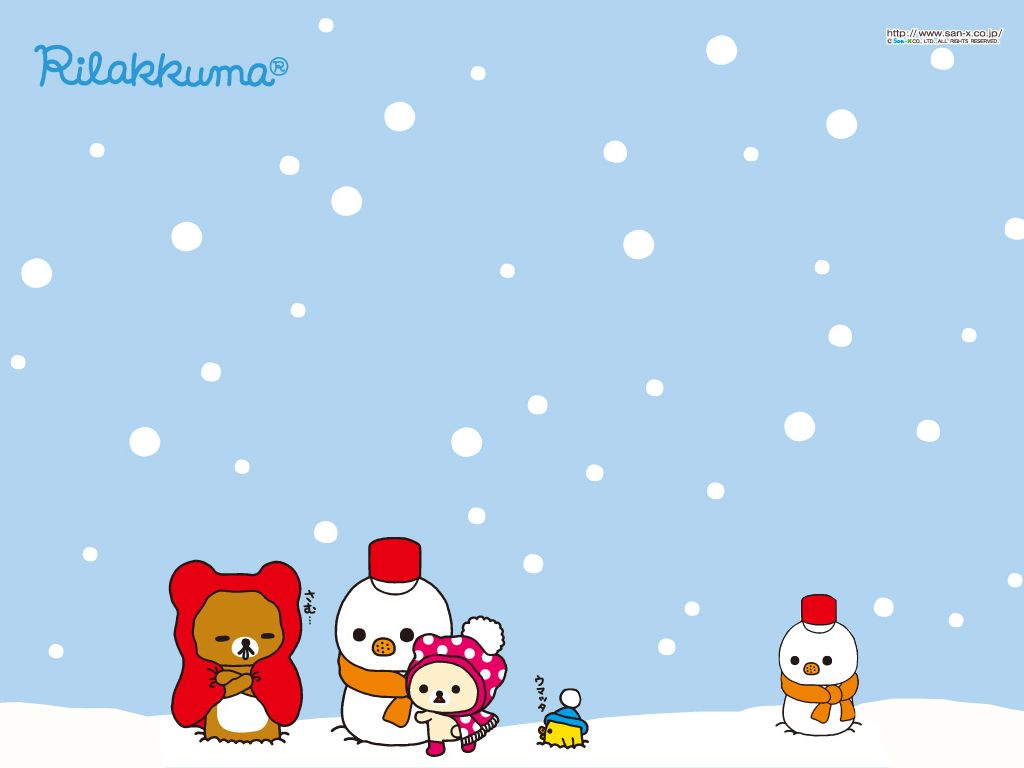 Rilakkuma orso pupazzi di neve, 1024x768 HD, iMac