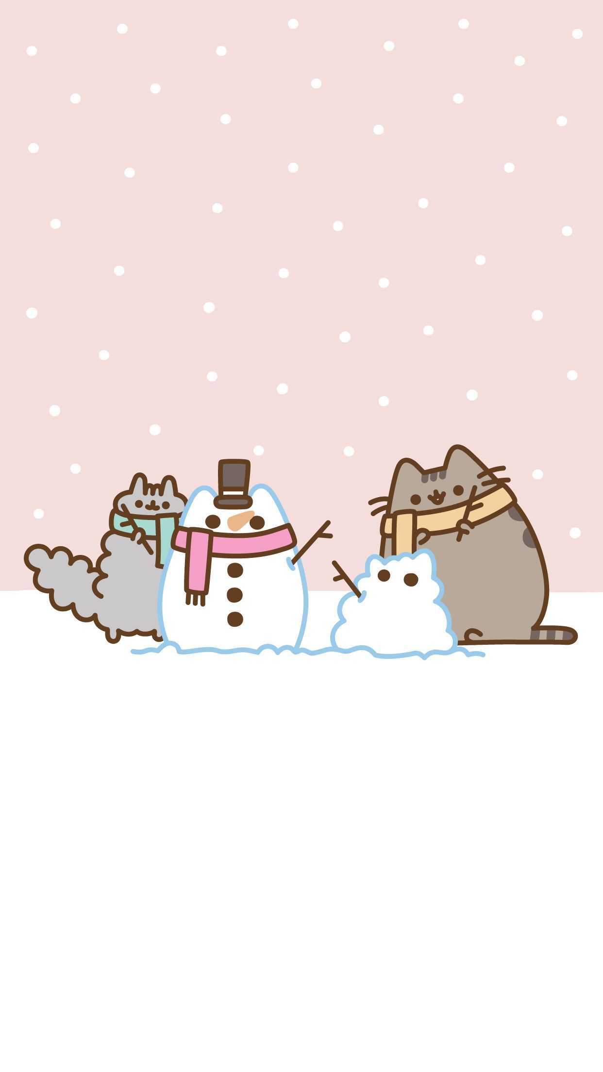 Gatti Pusheen pupazzi di neve, 1242x2208 Full HD Verticale, iPhone