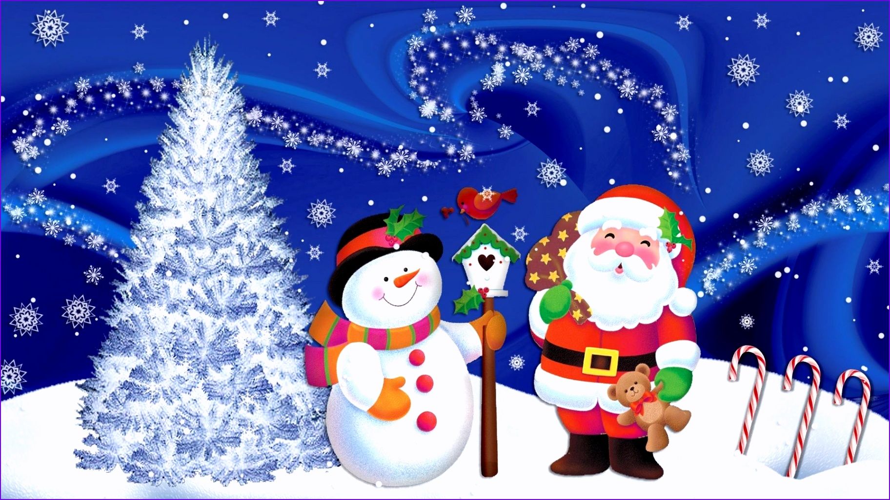 Babbo Natale pupazzo neve albero, 1824x1026 HD Ready, iMac