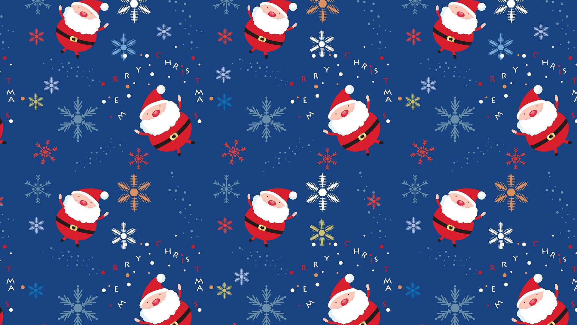 Babbo Natale kawaii fiocchi neve, 1920x1080 1080p, PC