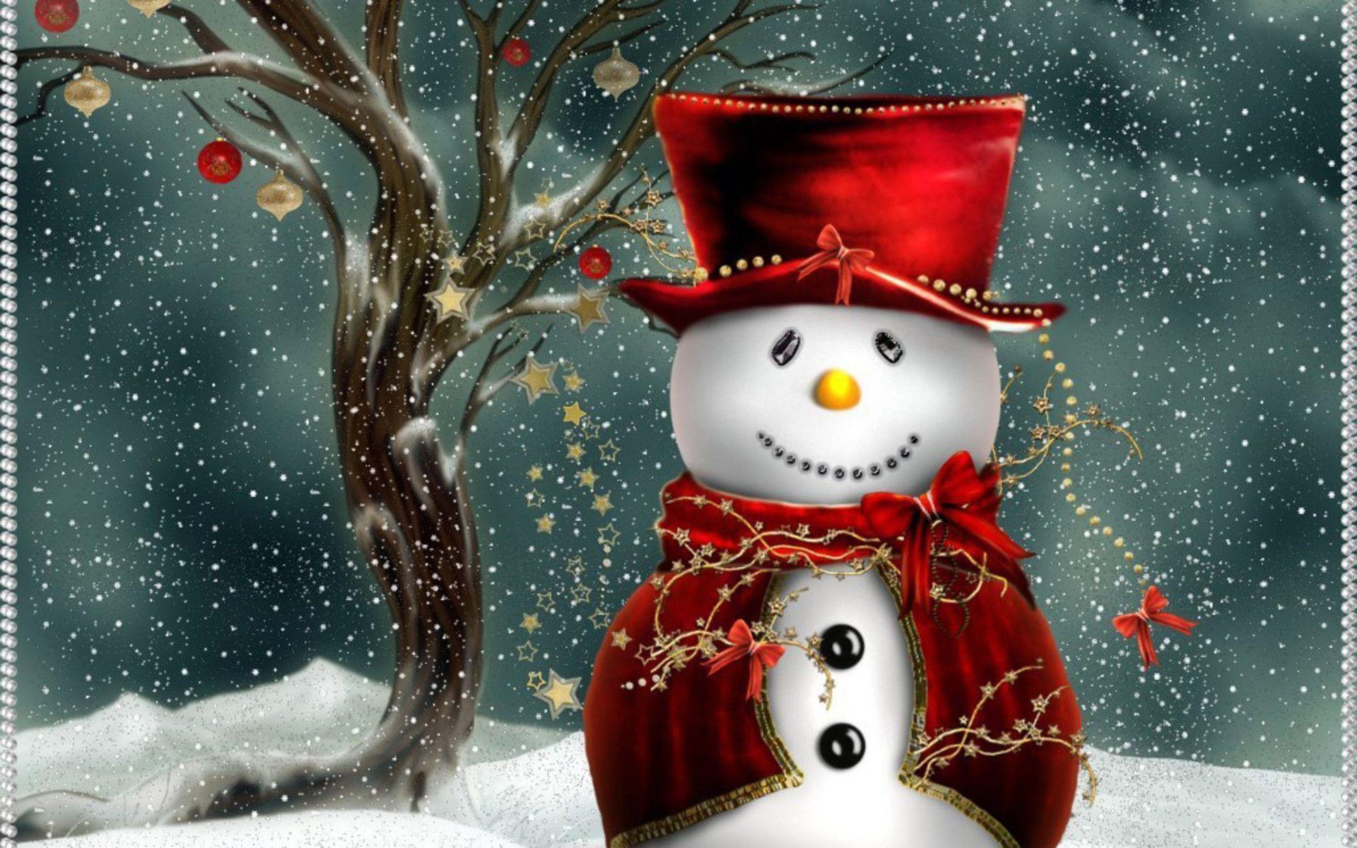 Pupazzo di neve con cappello rosso, 1920x1200 Full HD+ WUXGA, Desktop