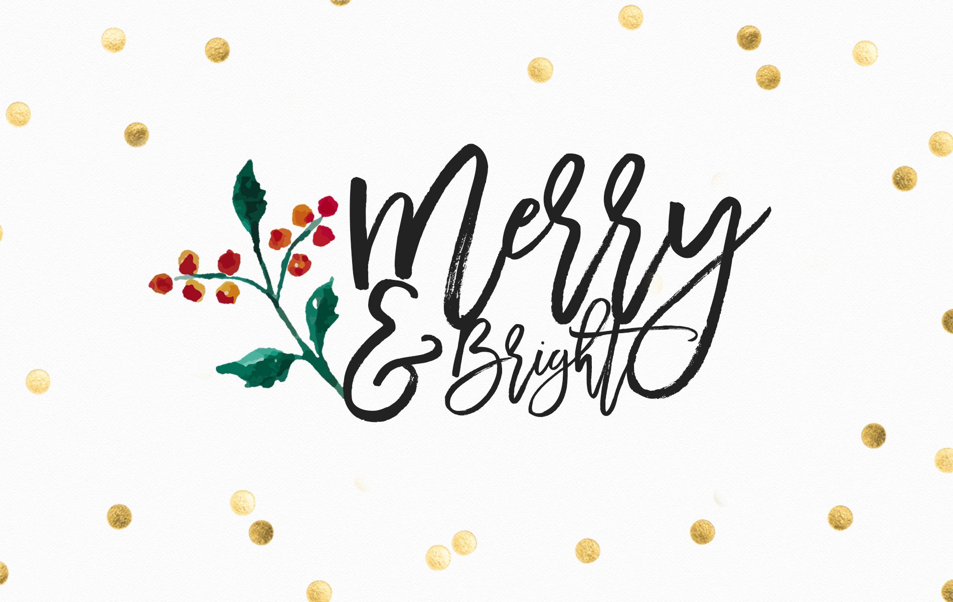 Merry & Bright scritta natalizia, 1900x1200 HD Ready, Desktop