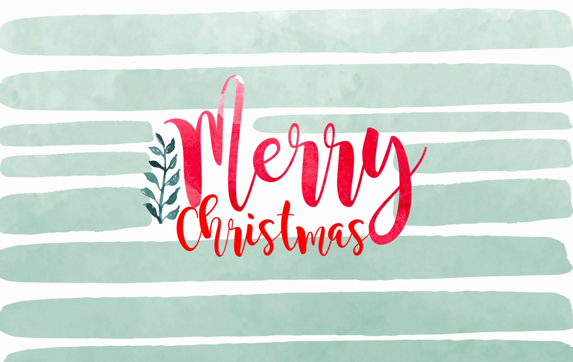 Merry Christmas scritta acquerello verde, 1900x1200 900p, Desktop