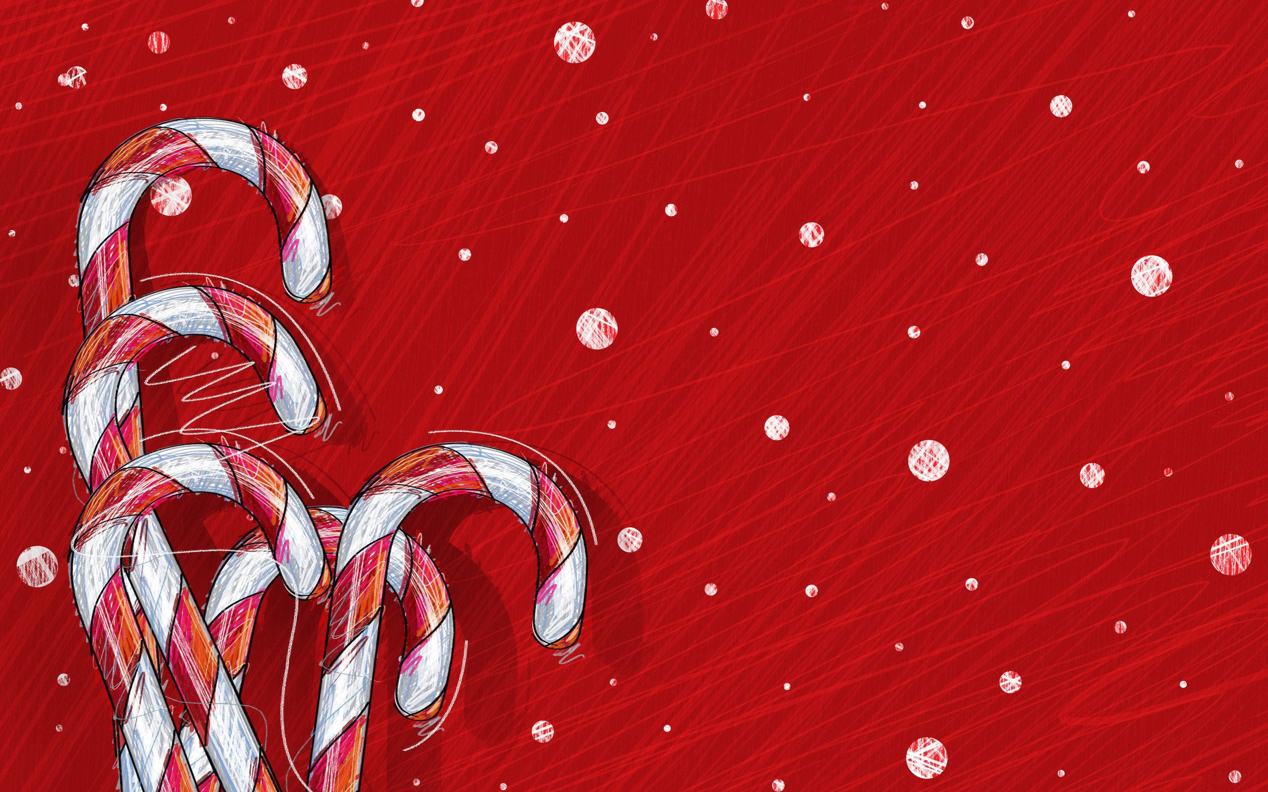 Bastoncini di zucchero natalizi rossi, 2560x1600 WQXGA, PC Desktop
