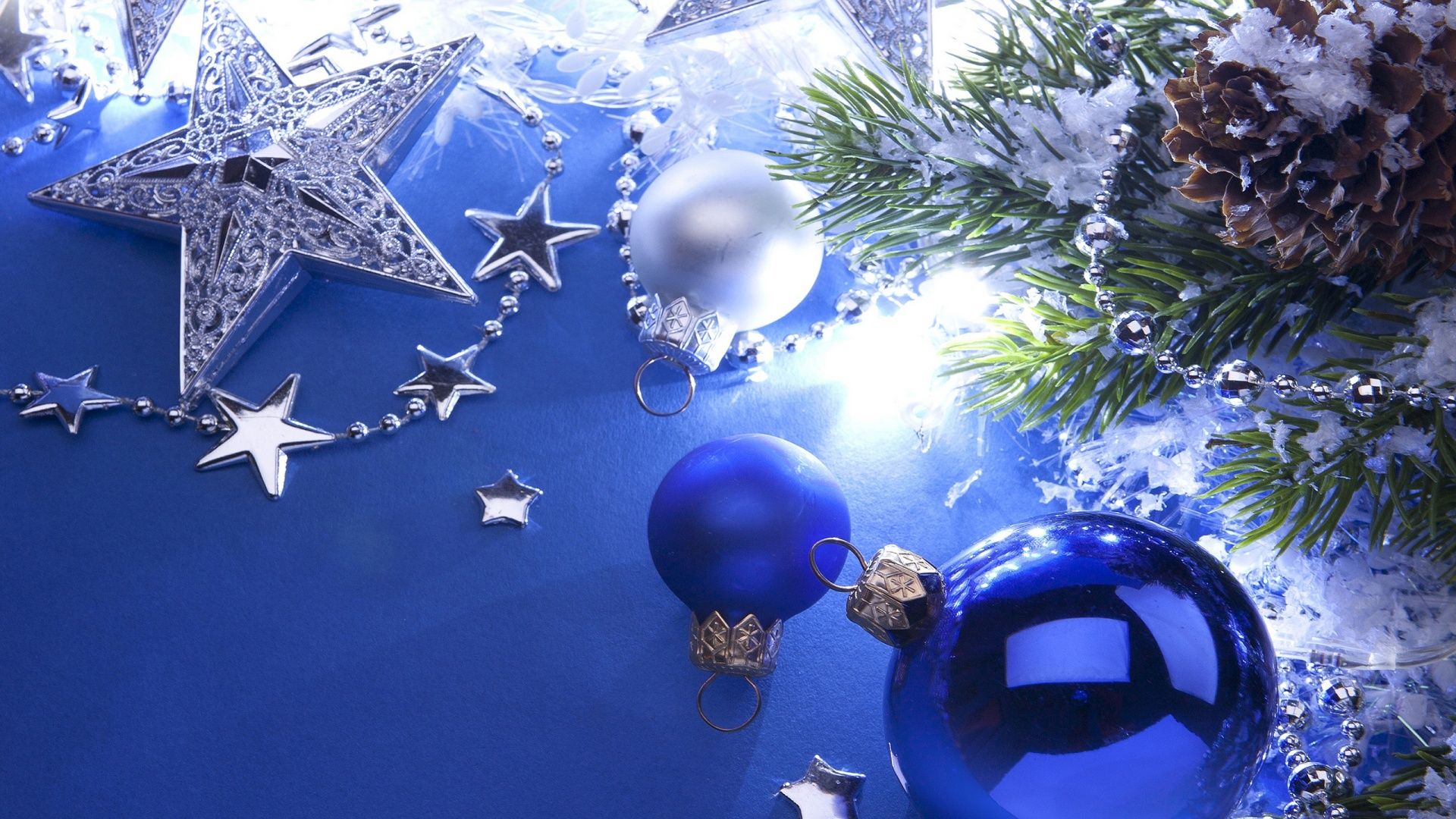 Palline blu argento decorazioni natalizie, 1920x1080 Full HD 1080p, Desktop