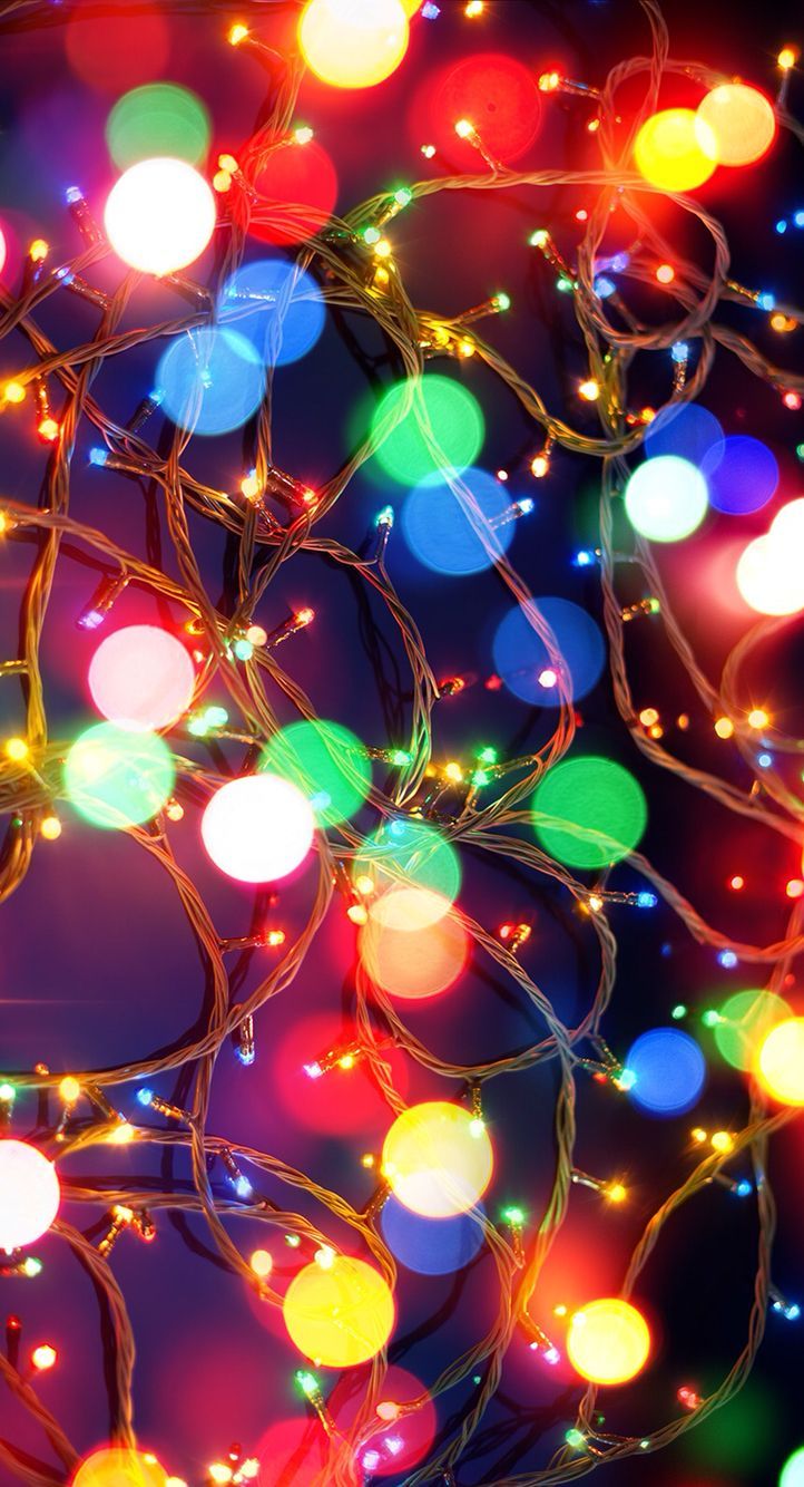 Luci di Natale colorate bokeh, 722x1334 Verticale, Telefono