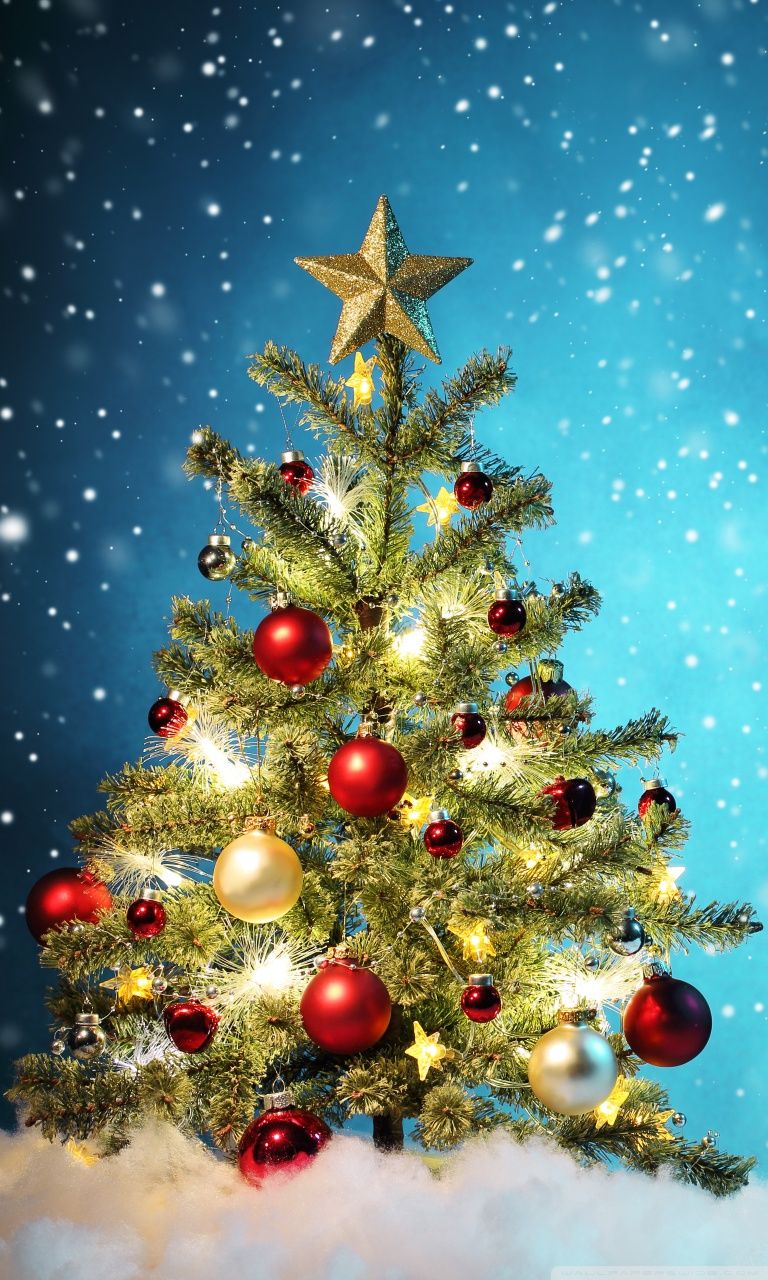 Albero di Natale decorato, 768x1280 Full HD Verticale, iPhone