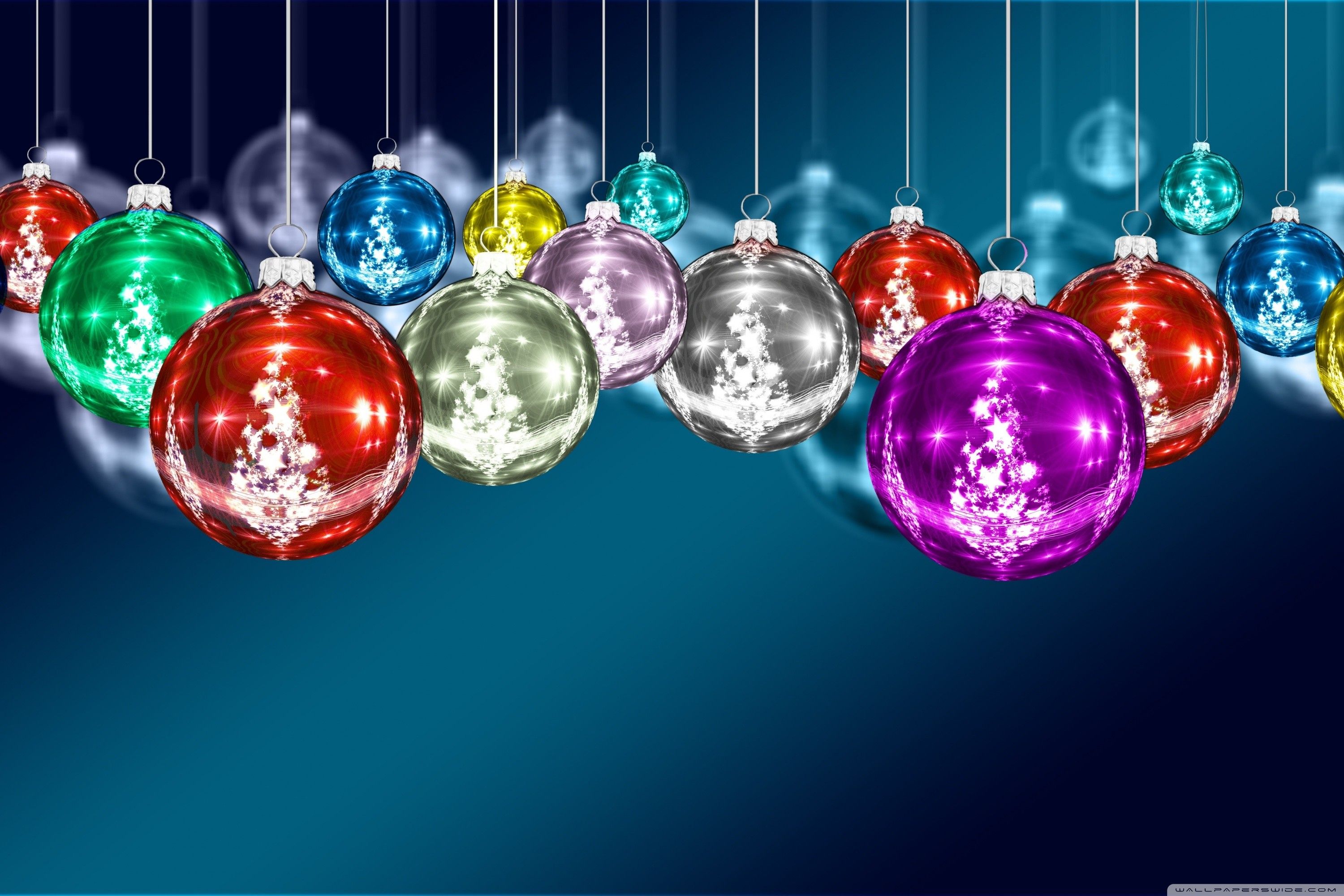 Palline di Natale colorate appese, 3000x2000 WQXGA, Monitor Gaming