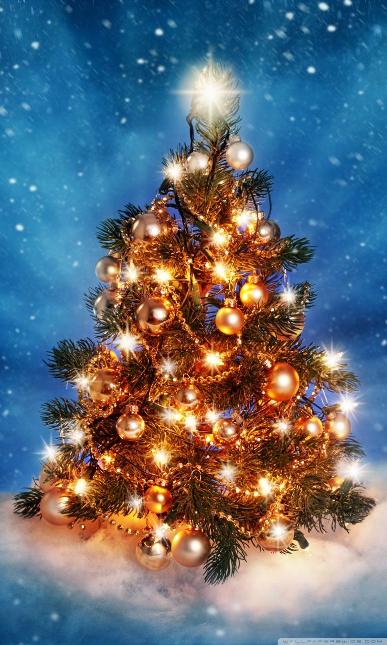 Albero di Natale illuminato, 768x1280 Full HD Verticale, Smartphone