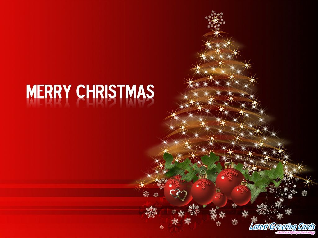 Albero di Natale luminoso rosso, sfondo 1024x768 HD, PC