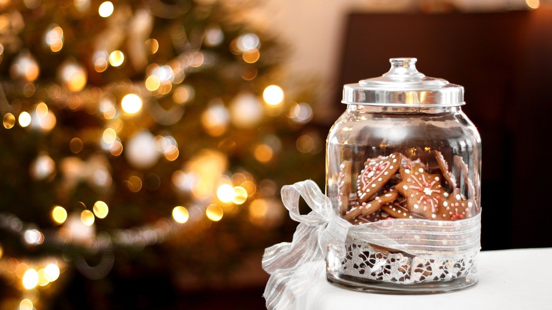 Barattolo biscotti natalizi con albero, sfondi di Natale, 1920x1080 1080p, Desktop