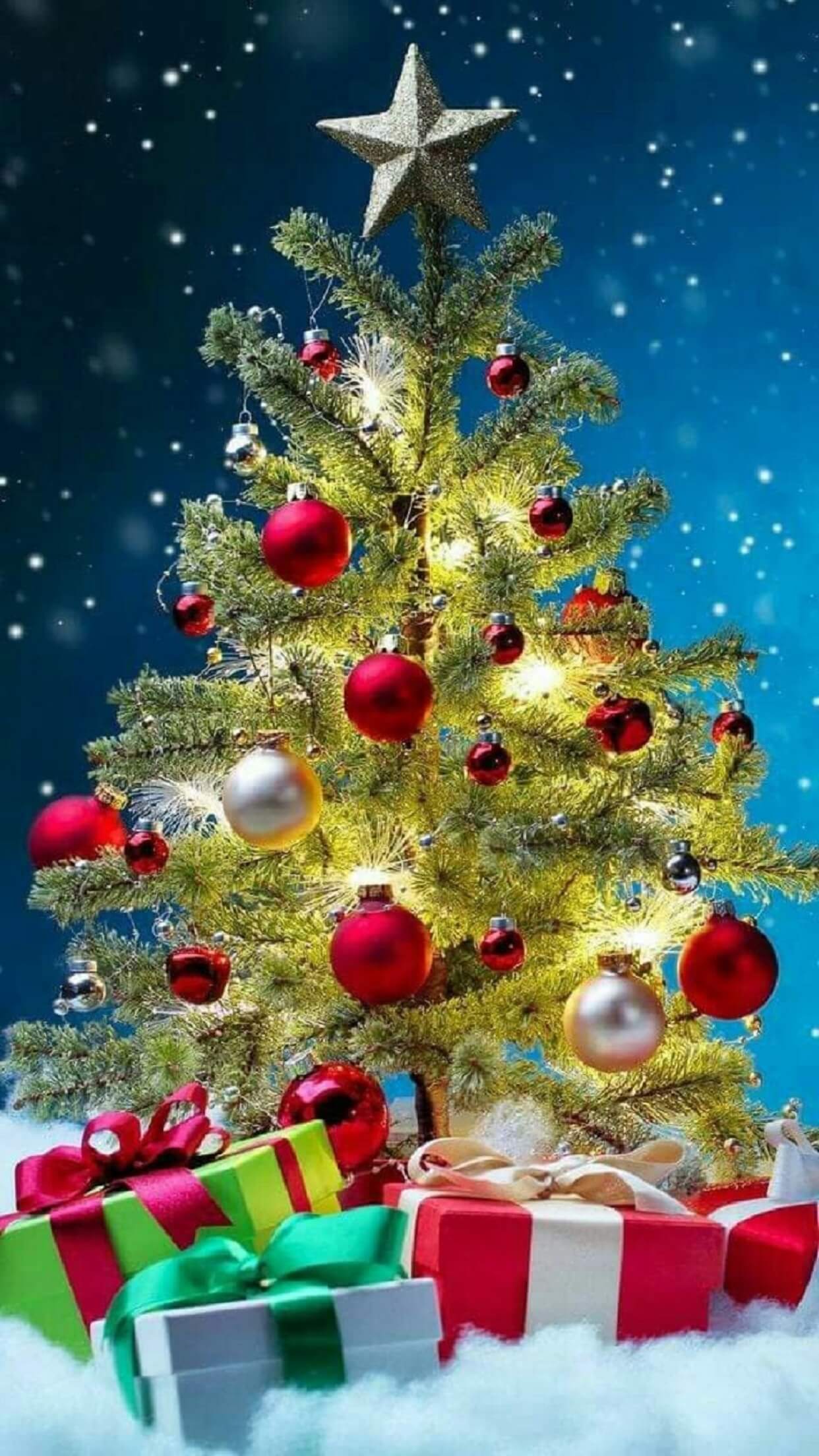 Albero di Natale con regali, 1242x2208 Full HD Verticale, Realme