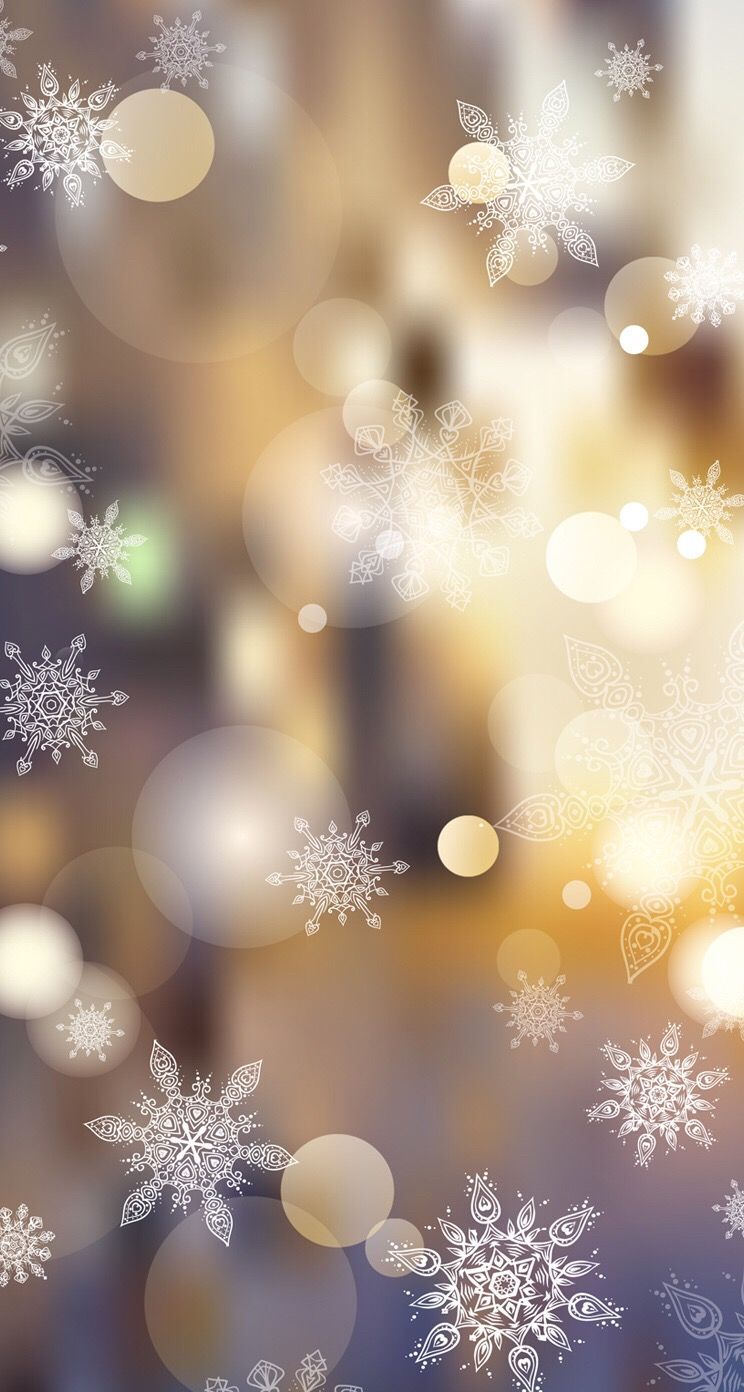 Fiocchi di neve bokeh dorato, sfondi di Natale, 744x1392 Full HD Verticale, iPhone