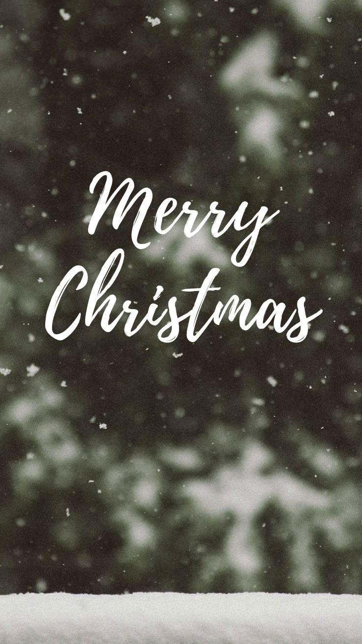 Merry Christmas neve pineta, sfondi di Natale, 736x1308 Verticale, Telefono