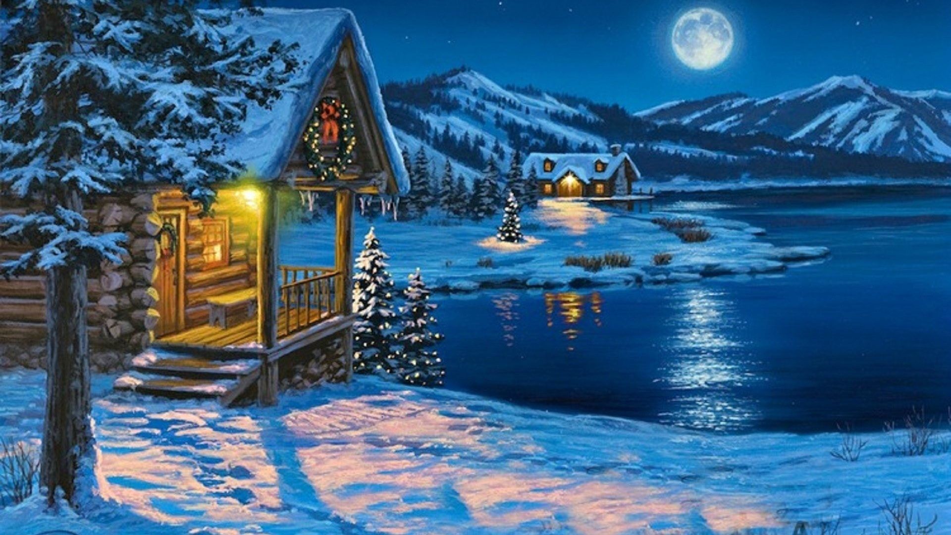 Abeti innevati viola crepuscolo, 1900x1278 HD, PC