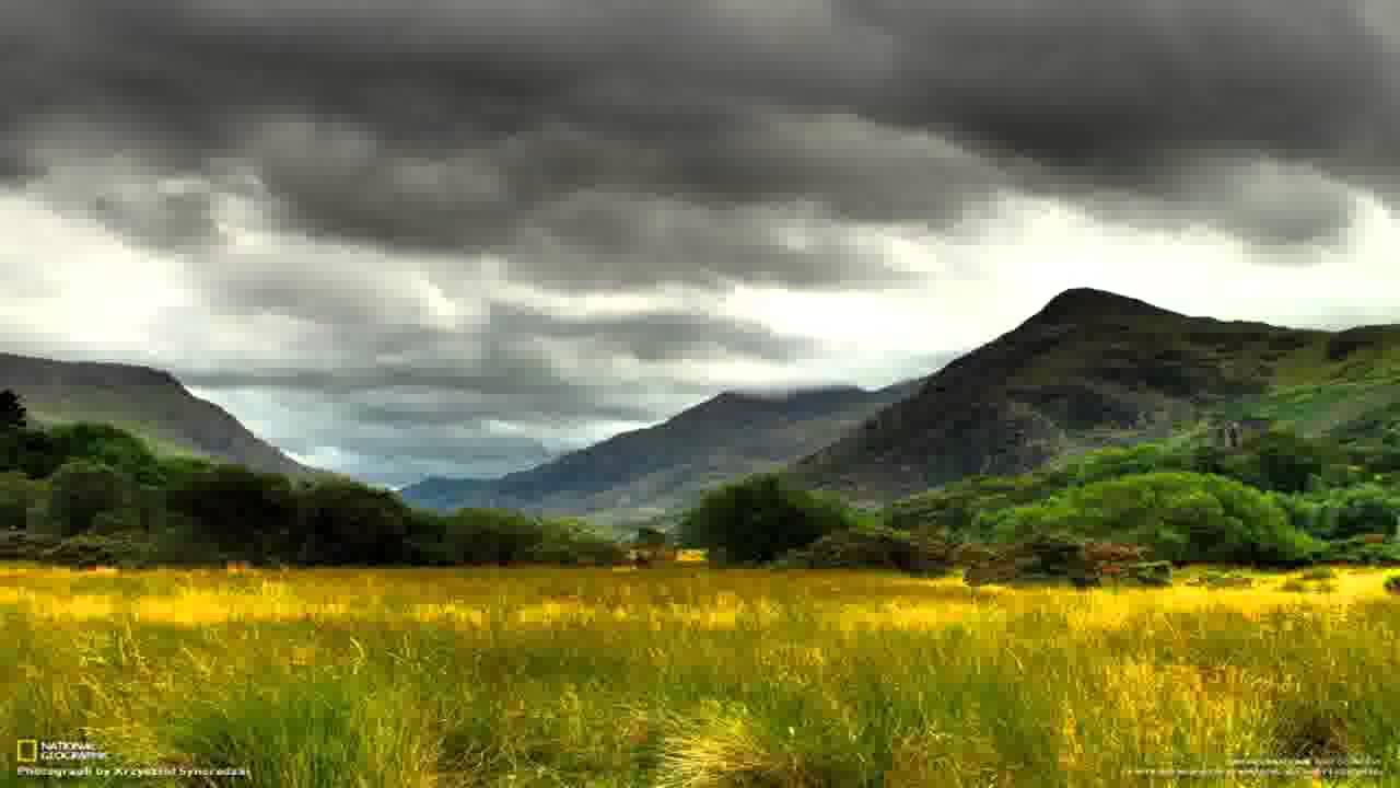 Valle montana con nuvole, 1280x720 HD, Desktop