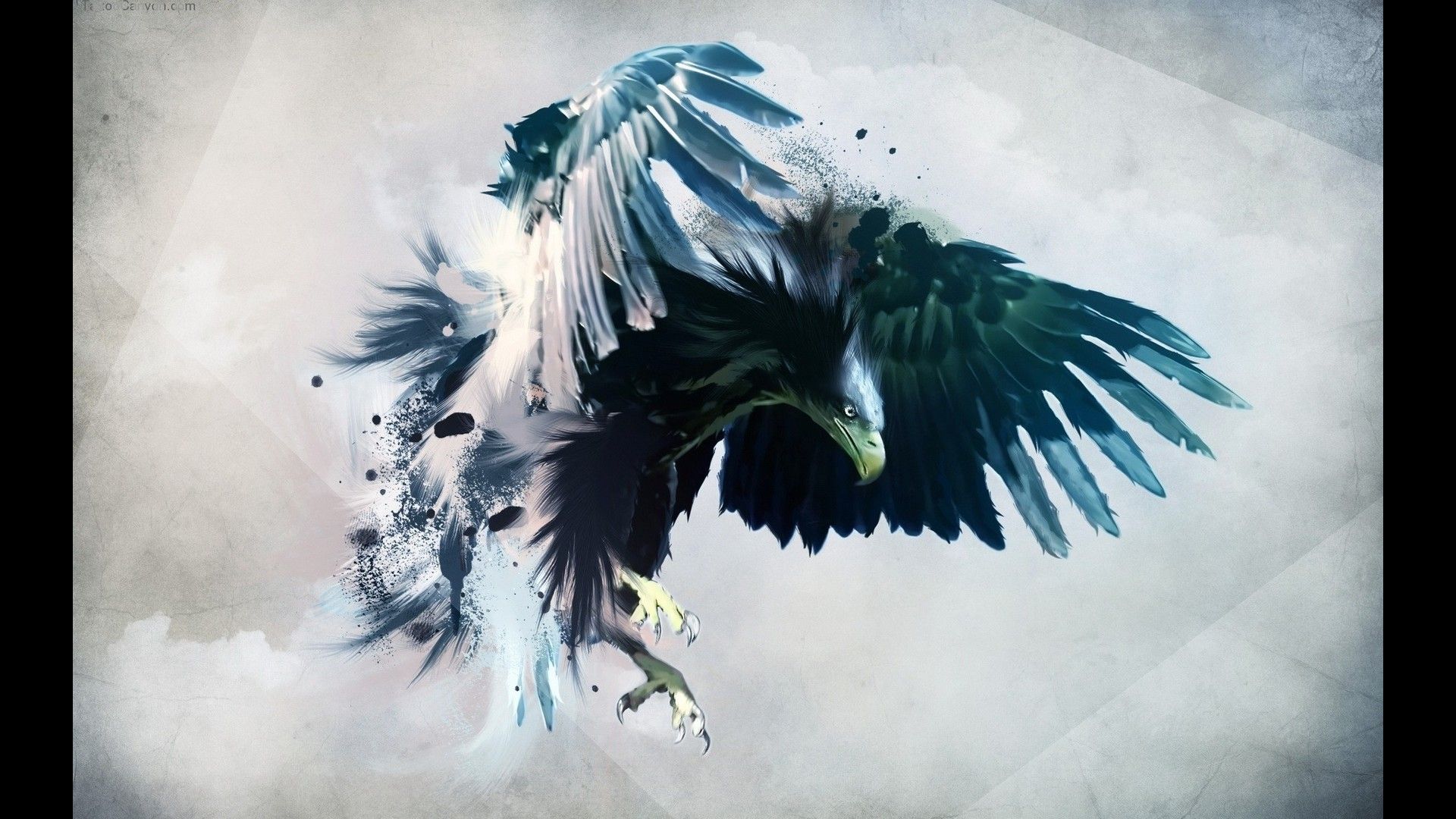 Aquila stilizzata blu bianco, 1920x1080 Full HD 1080p, Desktop