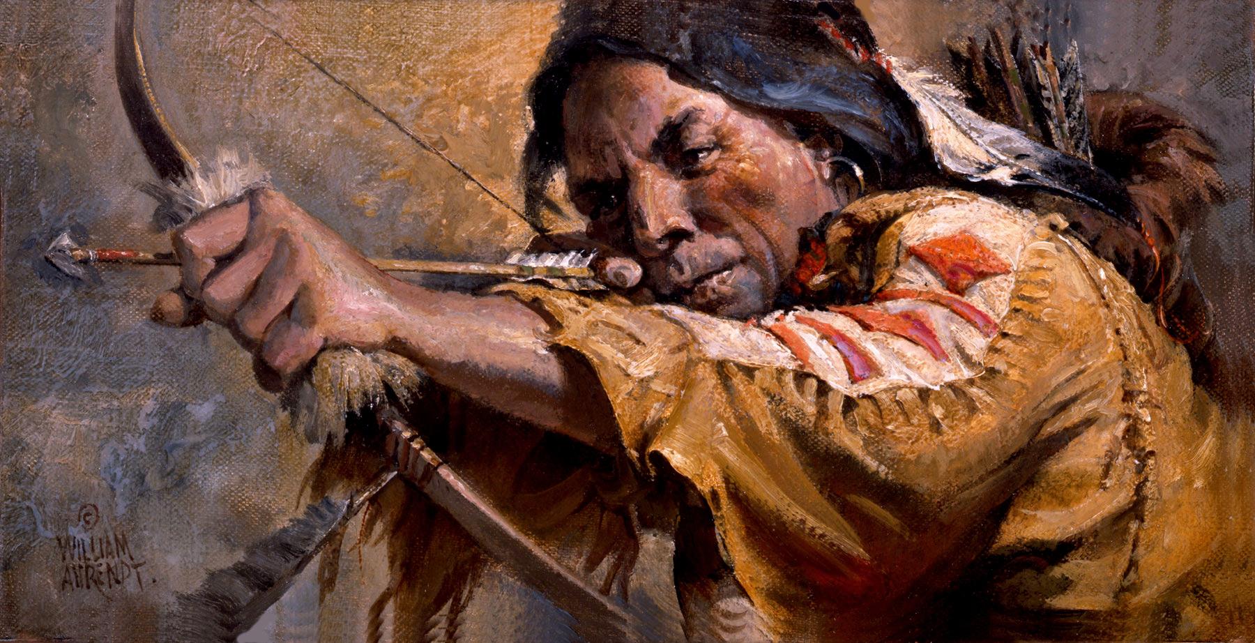 Guerriero nativo americano con arco, 1800x922 900p, iMac