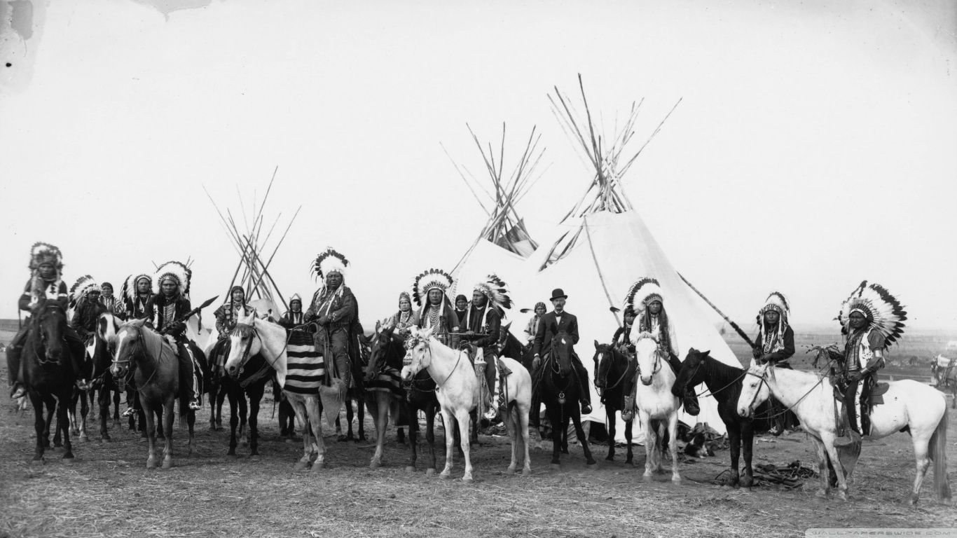 Nativi americani a cavallo, tipi, 1366x768 HD, Desktop