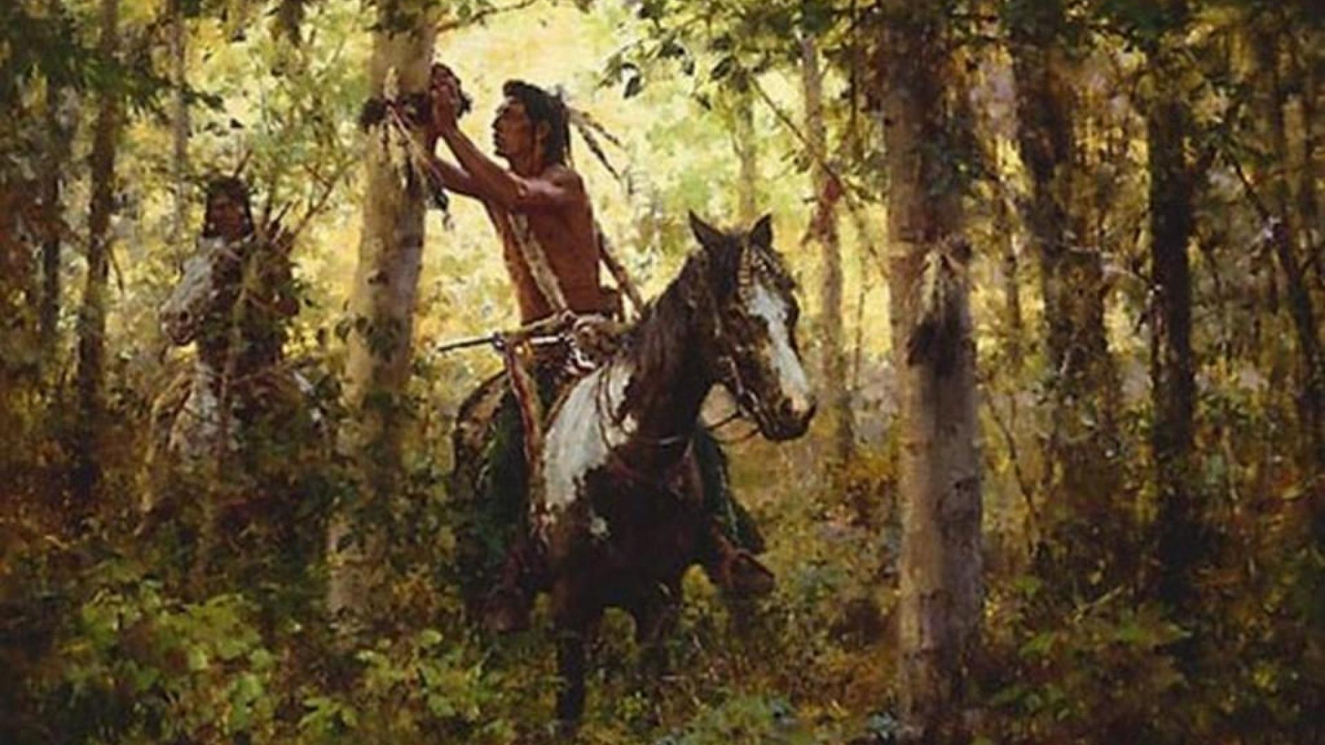 Nativo americano a cavallo bosco, 1920x1080 Full HD 1080p, Desktop