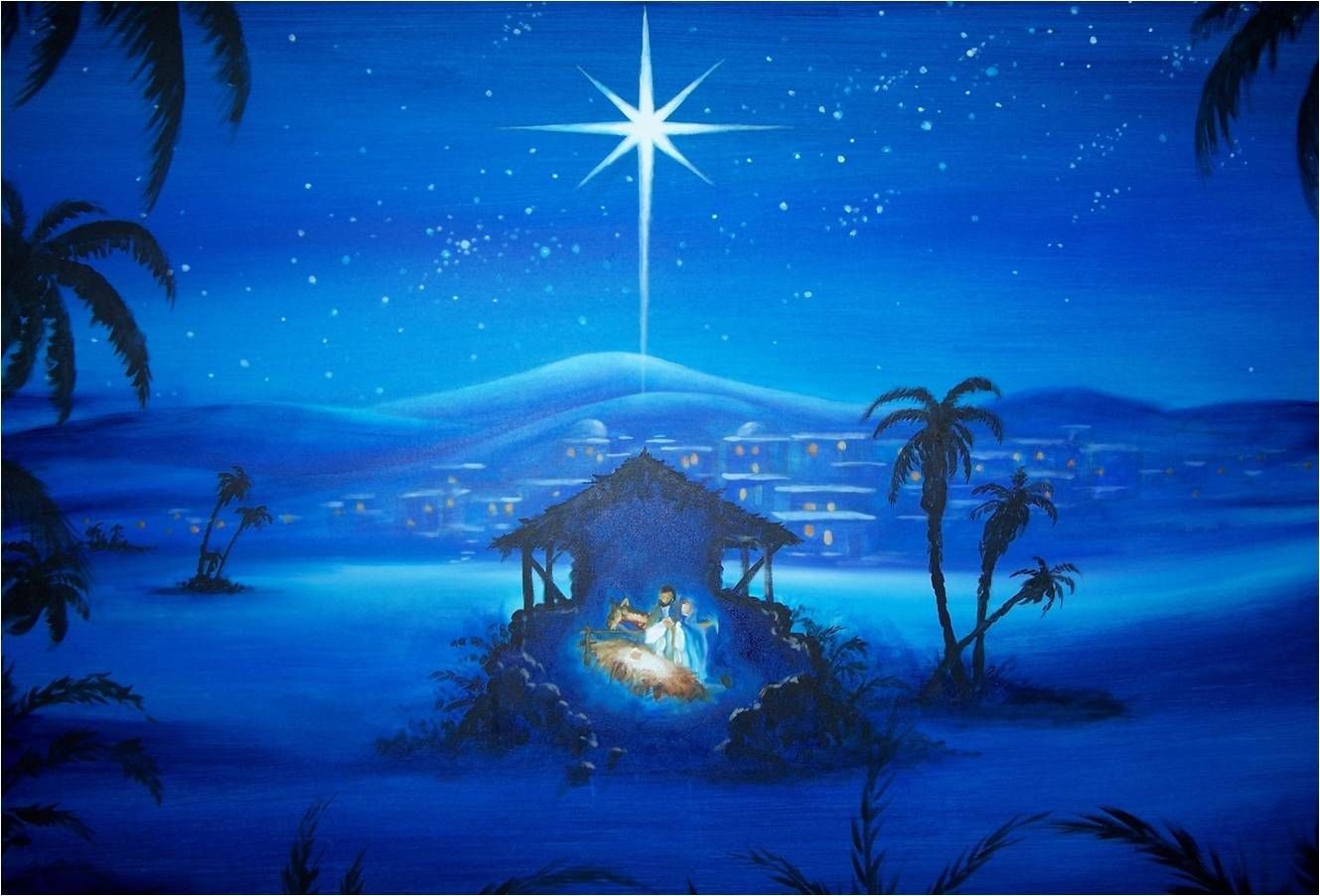 Presepe cartone animato natalizio, 1024x768 HD, iMac