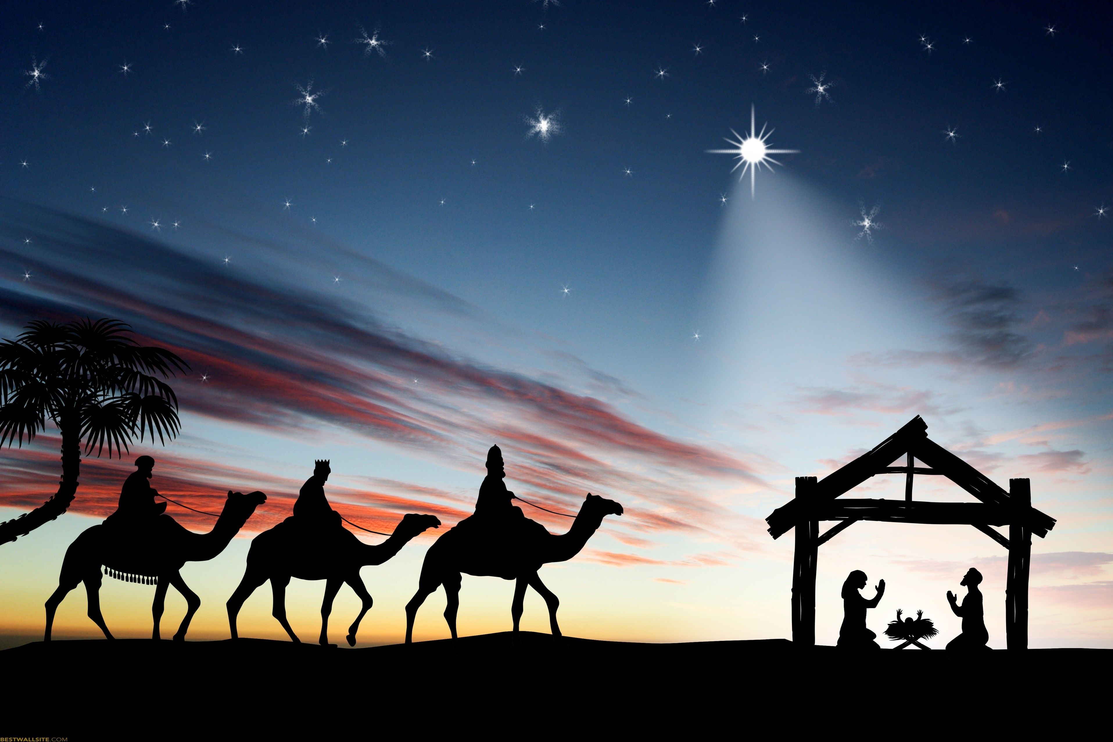 Presepe silhouette con re magi, 3831x2554 WQXGA, Laptop
