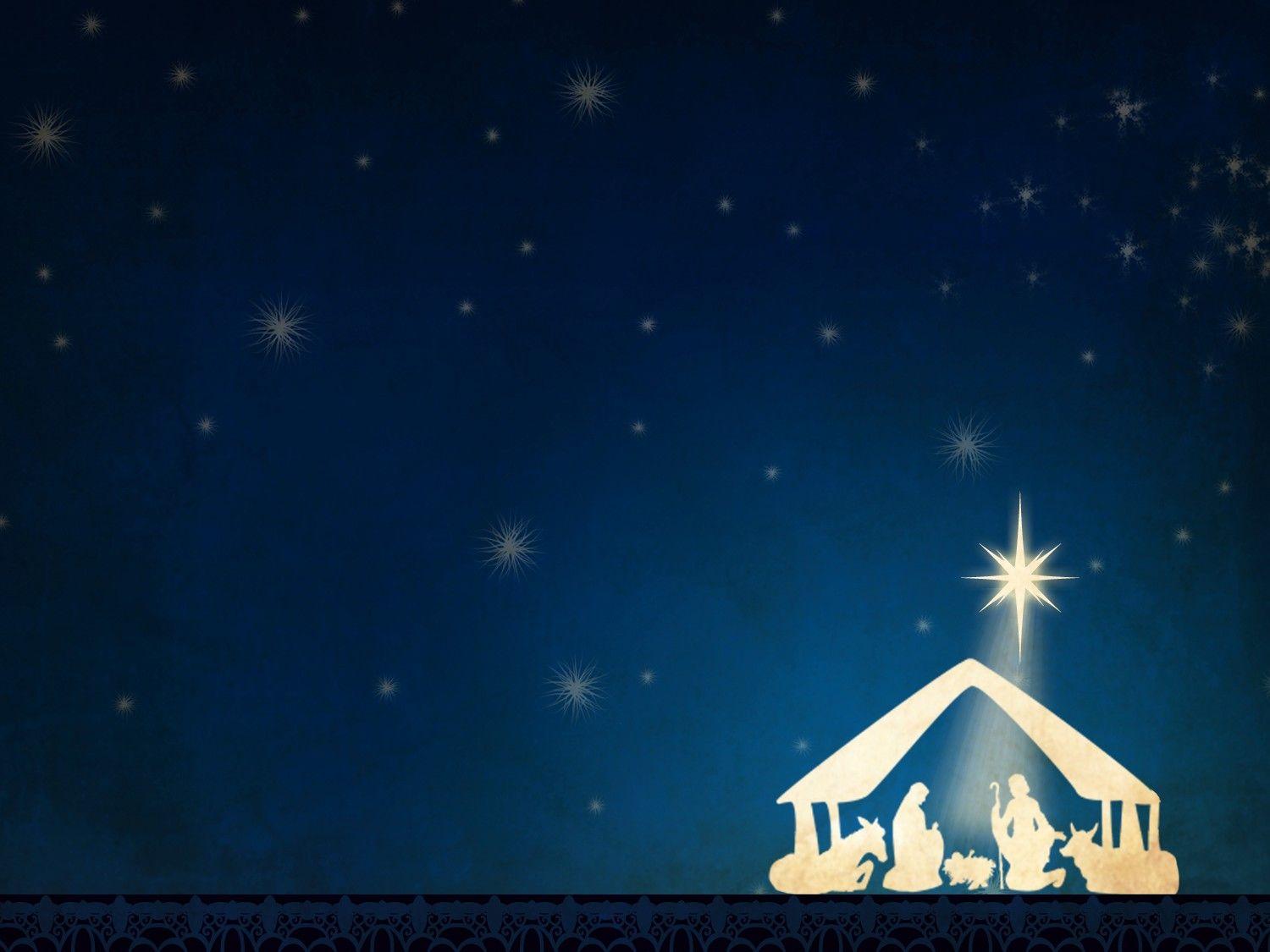 Presepe silhouette notte stellata, 1500x1125 HD, Desktop