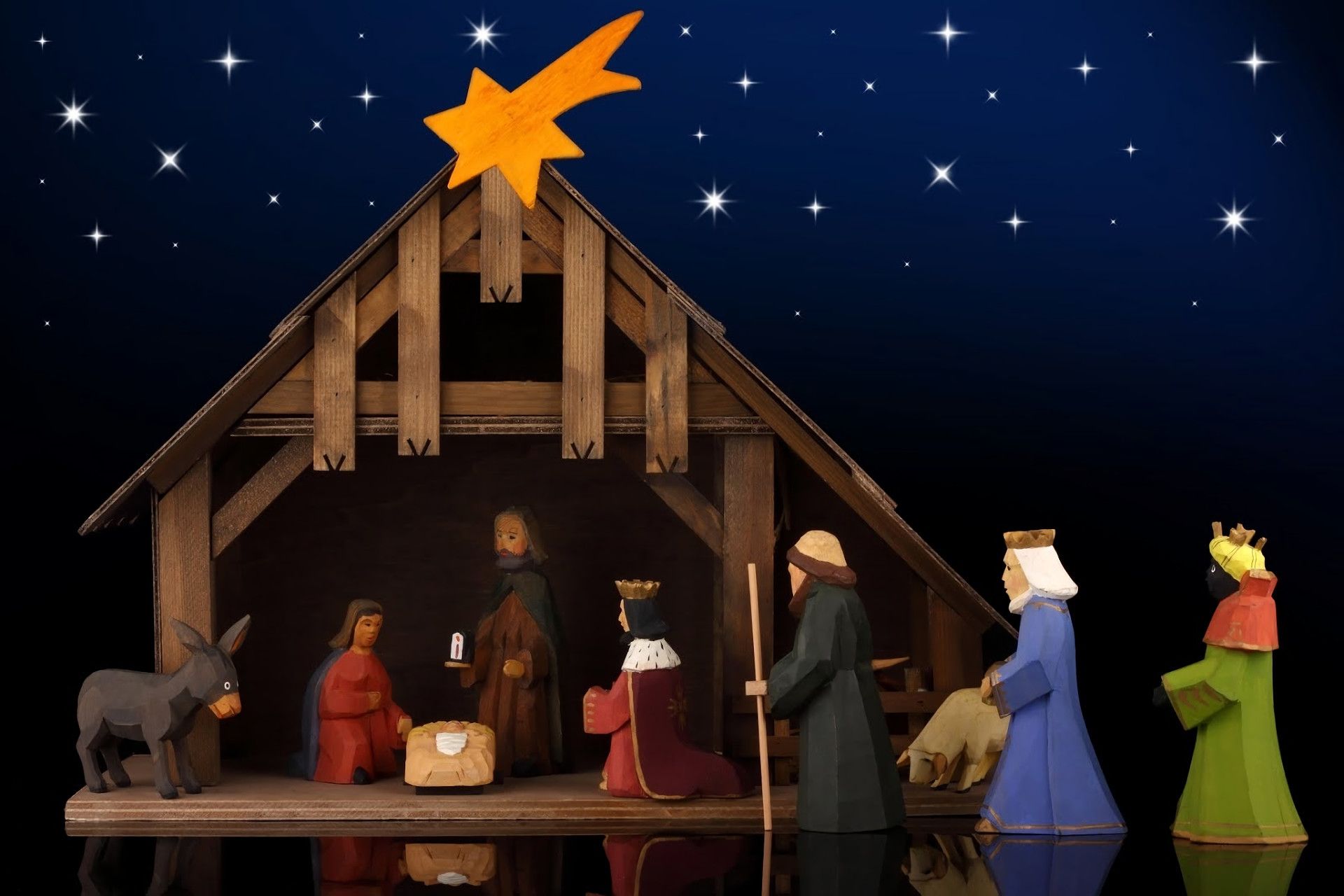 Presepe natività notte stellata, 1920x1280 Full HD+, Laptop