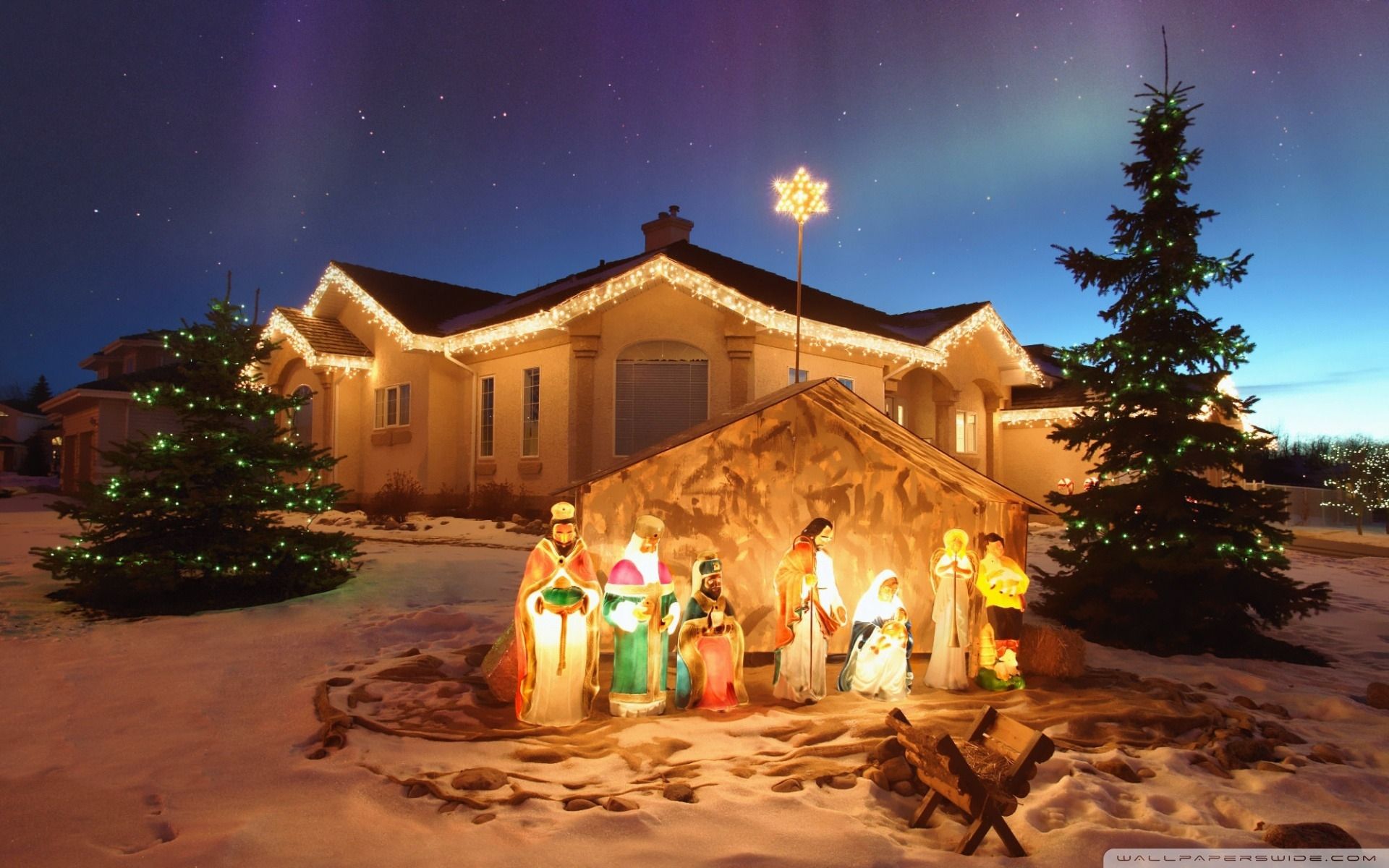 Presepe natalizio esterno illuminato, 1920x1200 Full HD+ WUXGA, PC