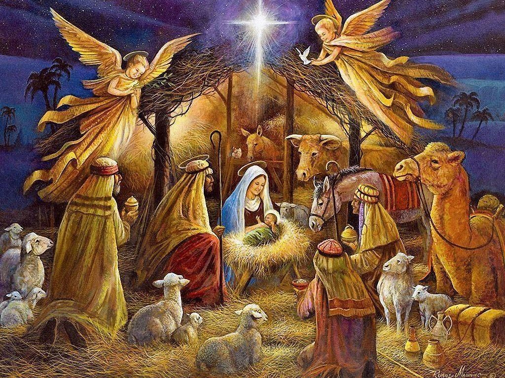 Natività con angeli e animali, 1024x768 HD, iMac