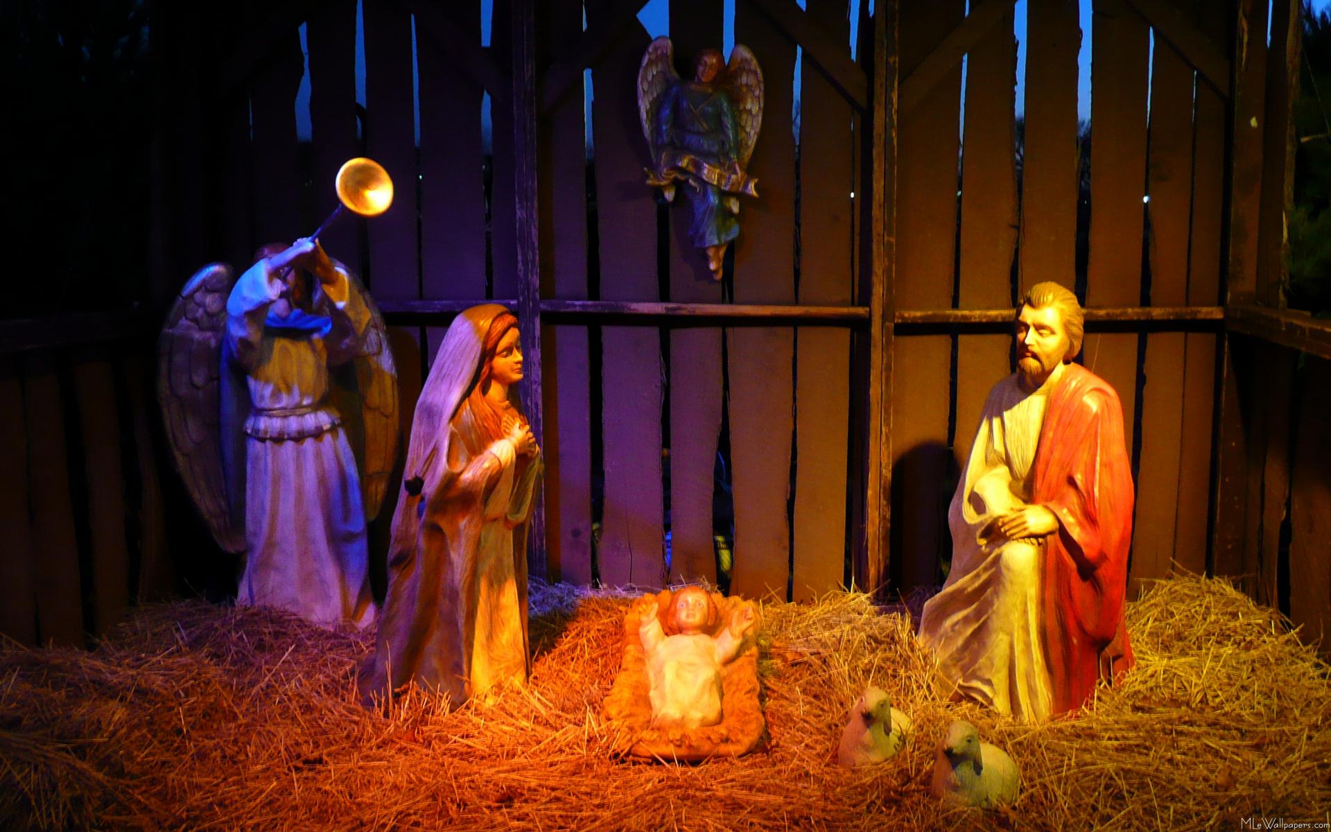 Presepe natività con angelo, 1920x1200 WUXGA, Laptop