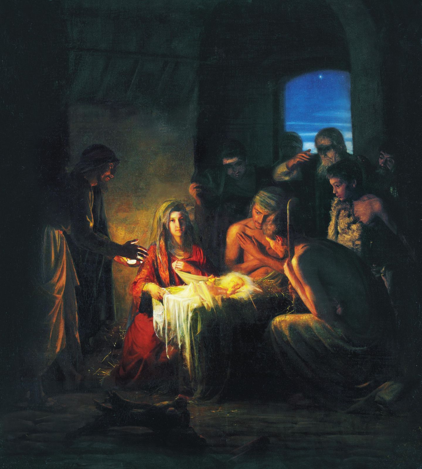 Natività di Gesù, dipinto religioso, 1440x1600 Full HD Verticale, iPhone