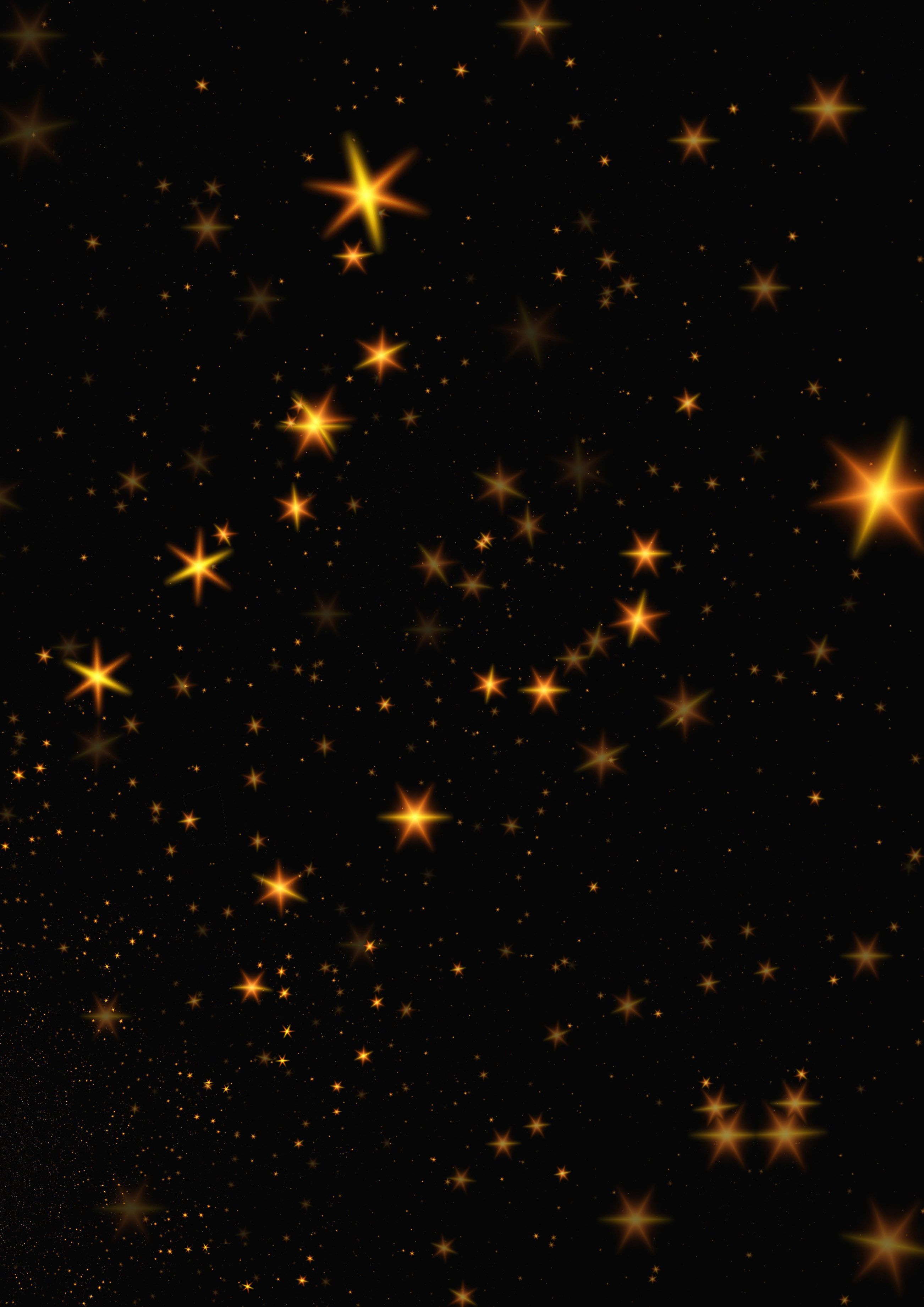 Stelle dorate su sfondo nero, 2604x3683 Verticale, Telefono