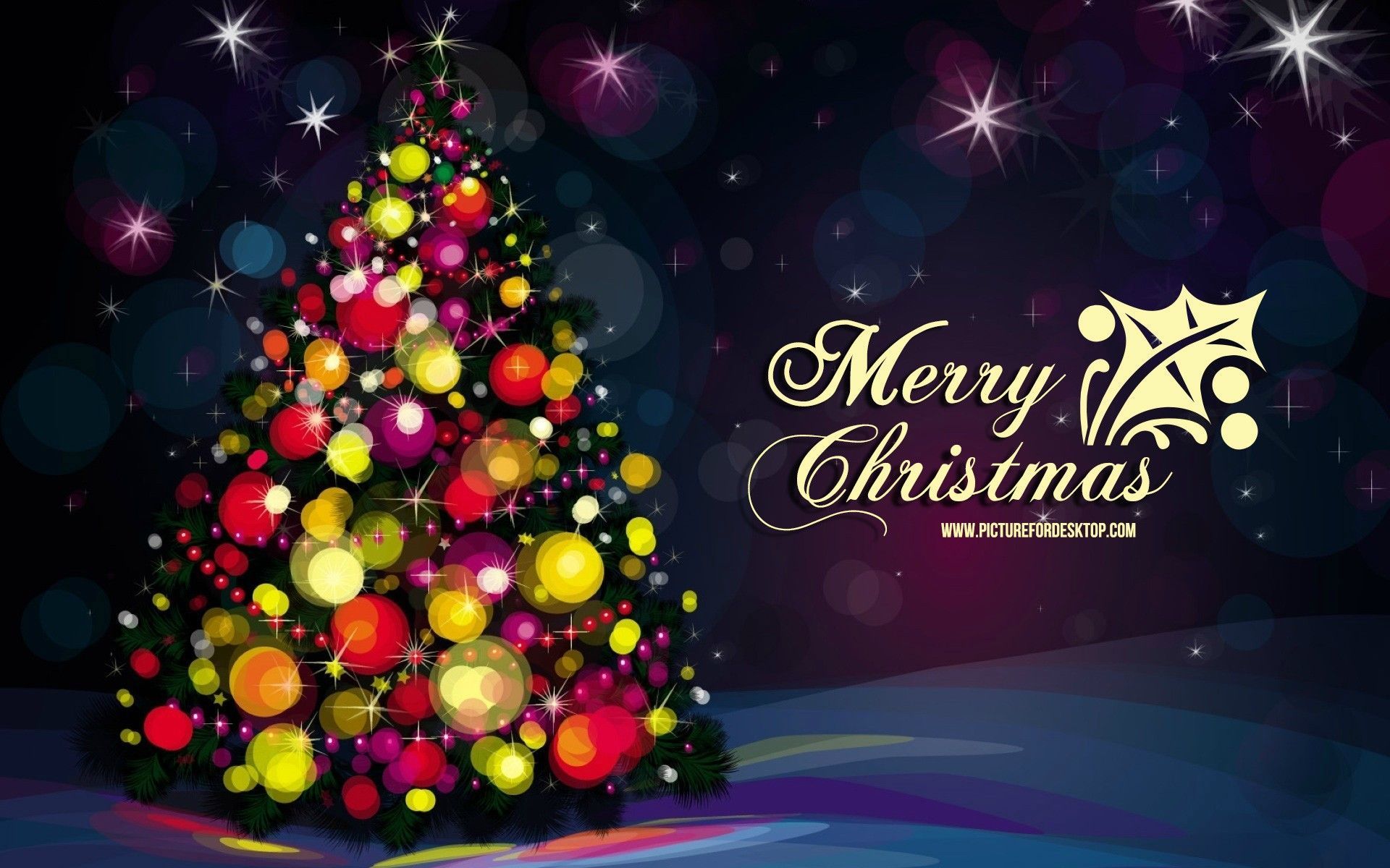 Albero di Natale colorato sfondo nero, 1920x1200 WUXGA, PC Desktop