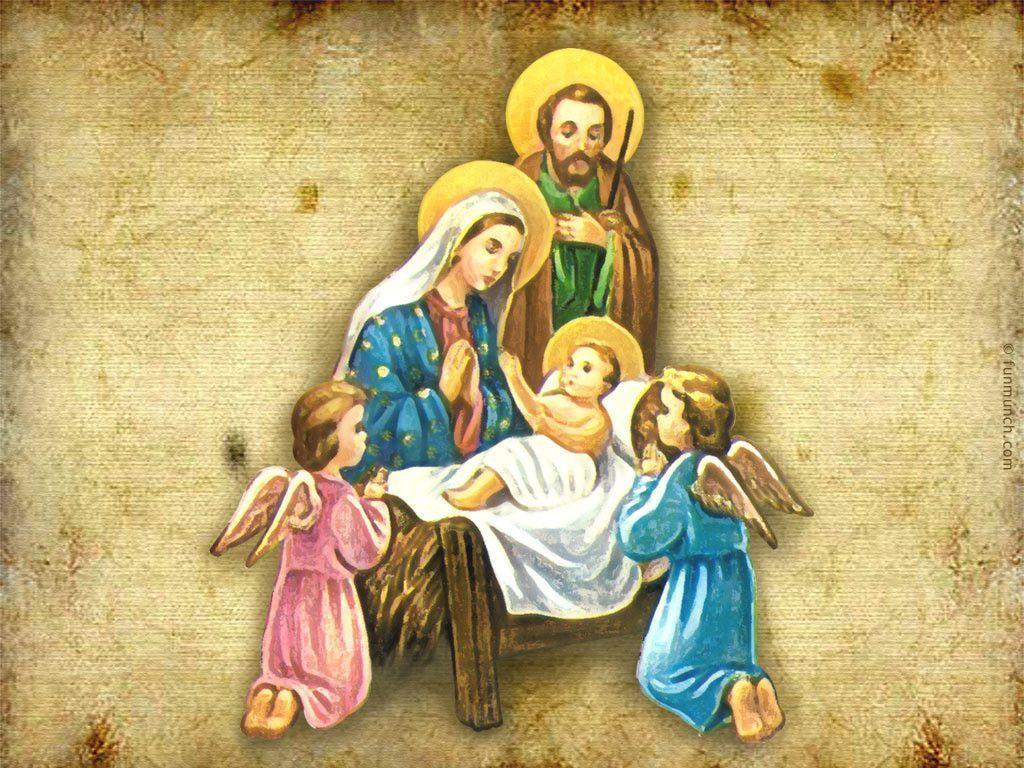 Sacra Famiglia con angeli Natività, 1024x768 HD, Desktop