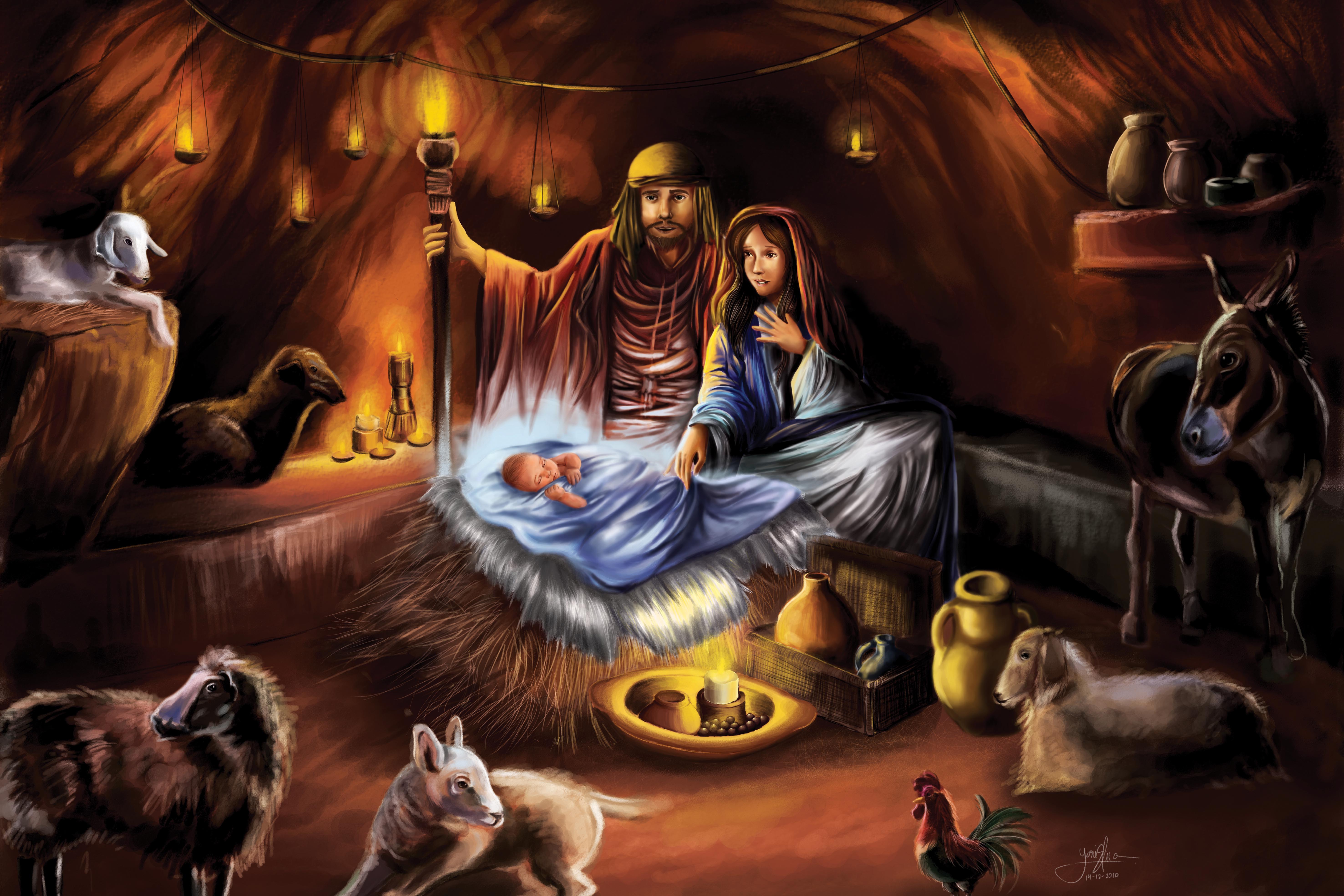 Natività Gesù bambino stalla, 5906x3937 4K Ultra HD, Monitor 4K