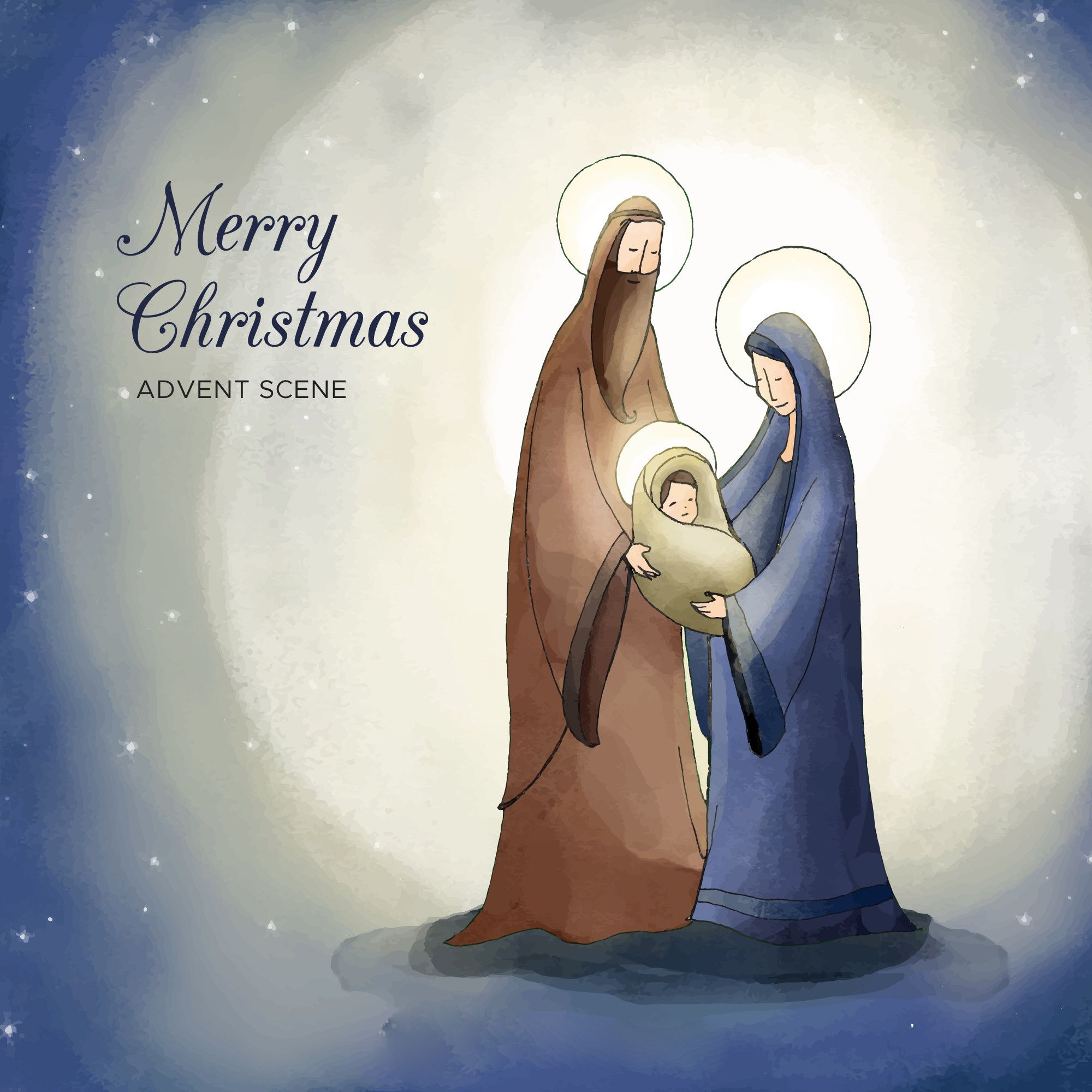 Sacra Famiglia Natività illustrata, 2000x2000 Hi-Res, Desktop