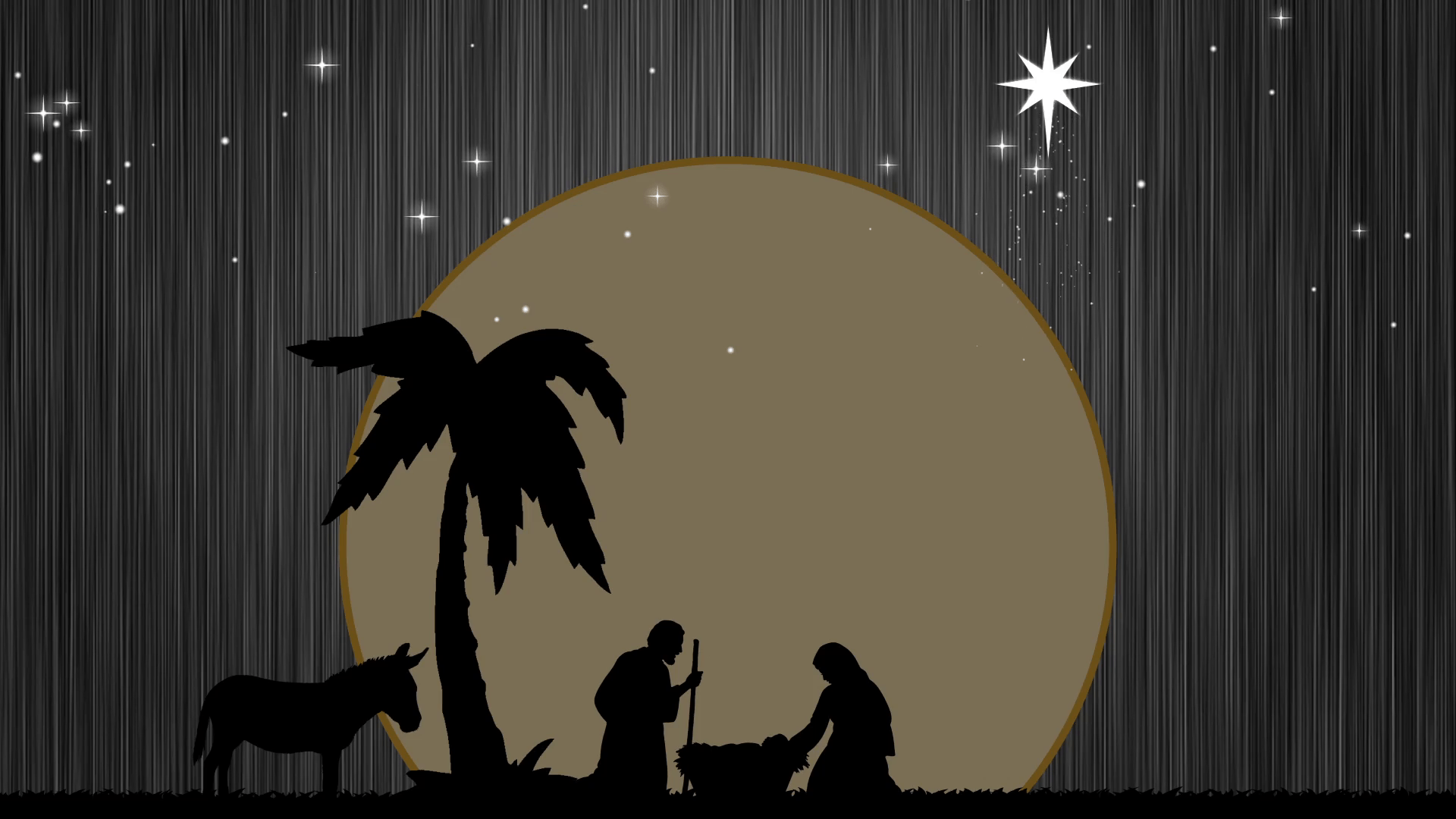 Silhouette natività con stella cometa, 1920x1080 Full HD 1080p, Desktop