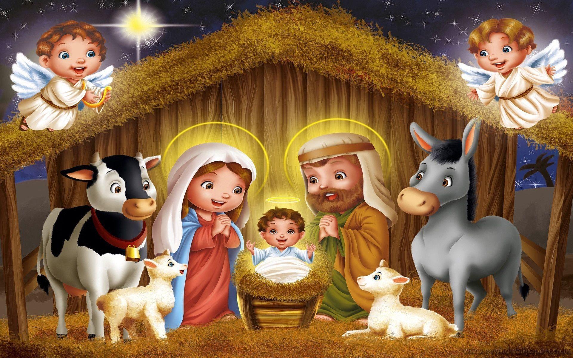 Natività Gesù Bambino con animali, 1920x1200 Full HD+, iMac