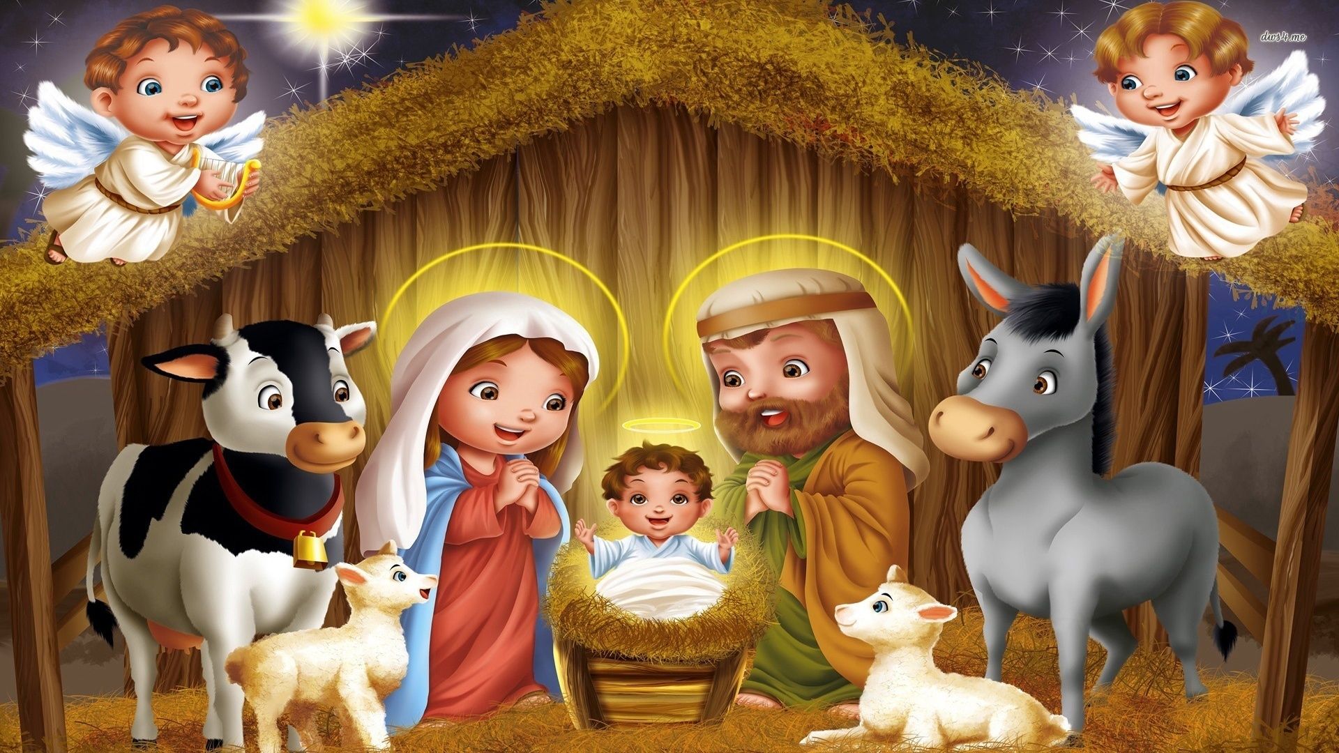 Presepe natalizio figure colorate, 1024x768 HD, PC Desktop