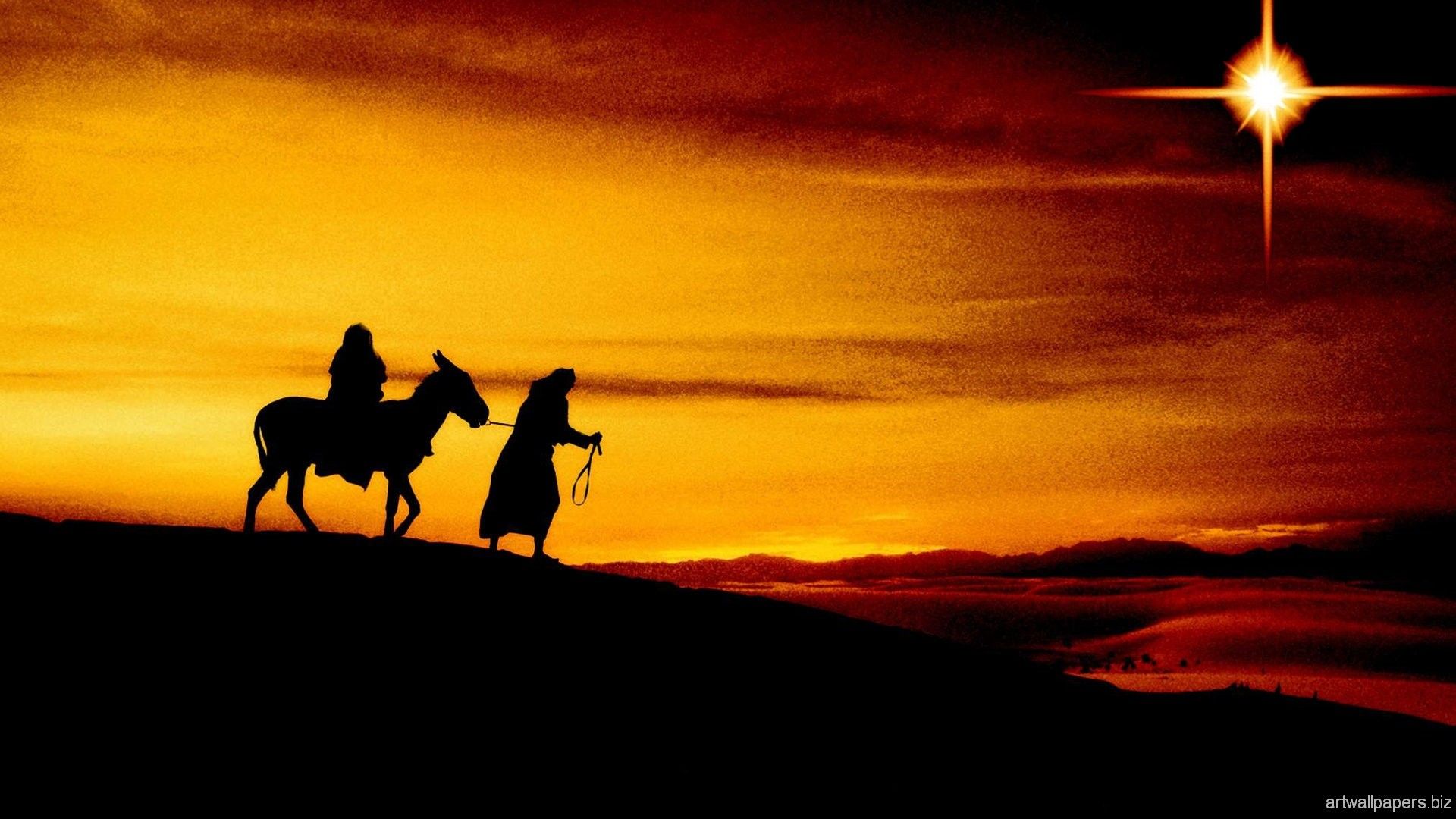 Presepe silhouette tramonto stella, 1920x1080 1080p, PC