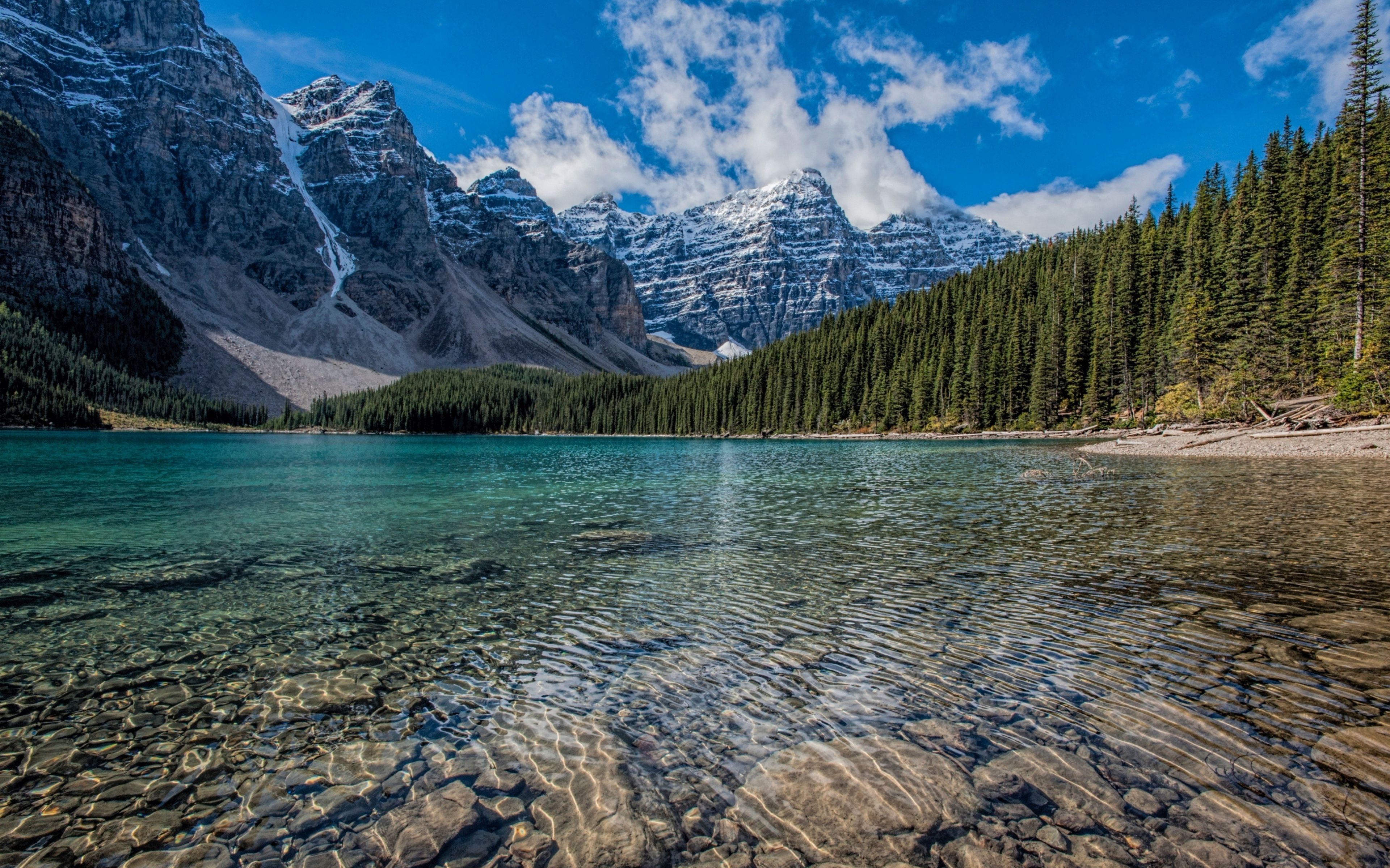 Lago Moraine montagne foresta, 3840x2400 4K, Desktop 4K