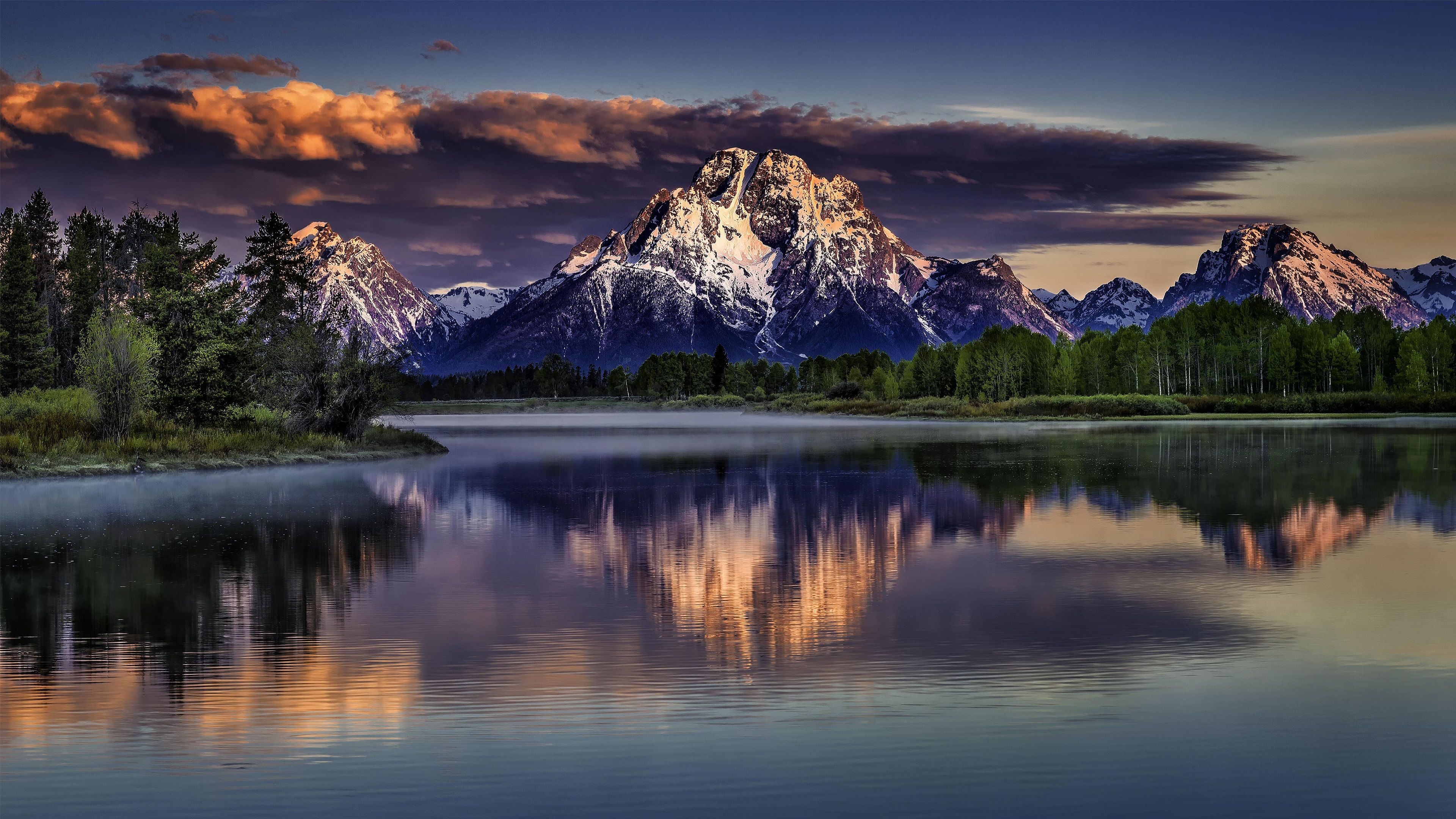 Montagne innevate riflesse nel lago, 3840x2160 4K, Desktop 4K