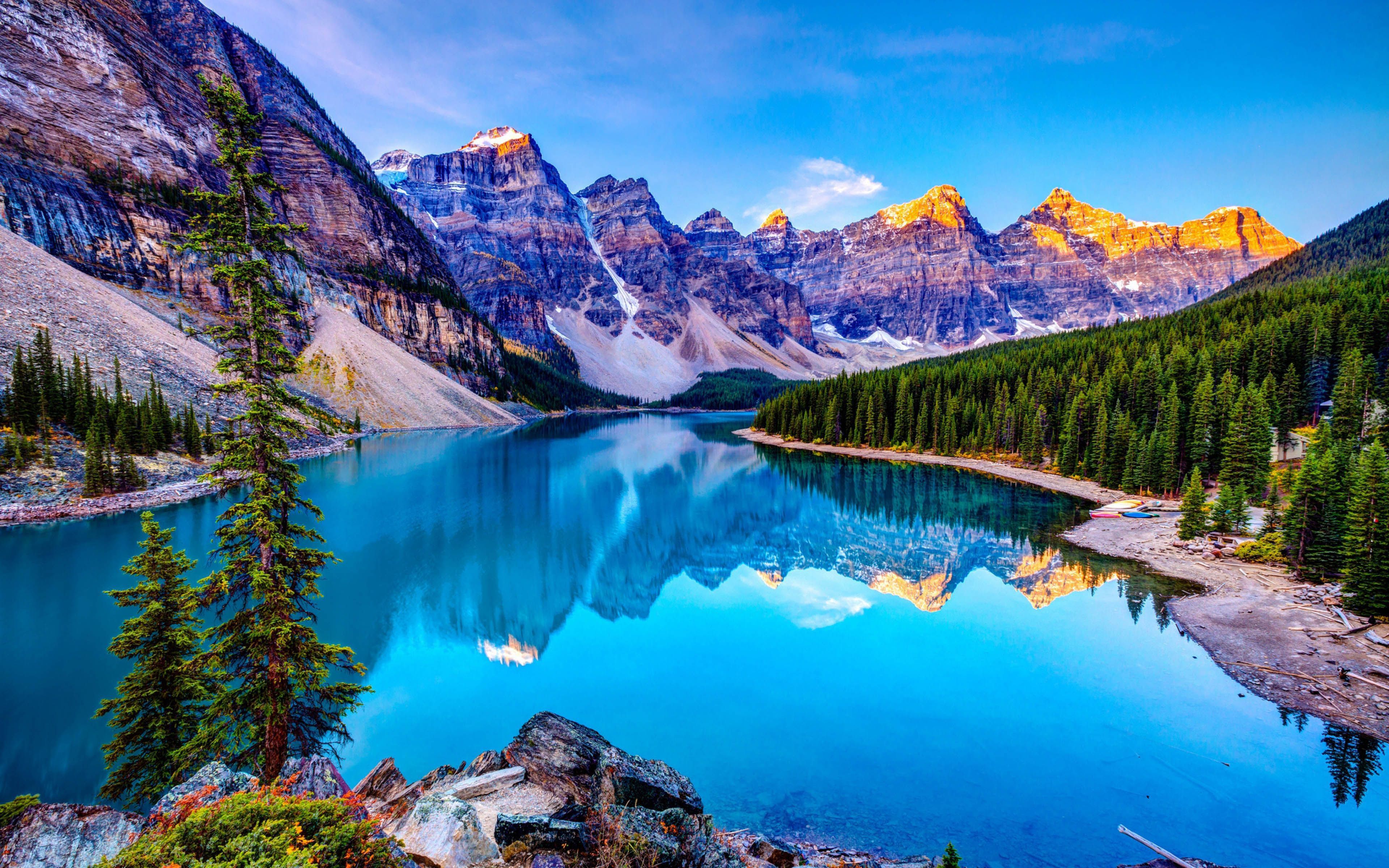 Lago Moraine montagne Canada, 3840x2400 4K, Desktop 4K