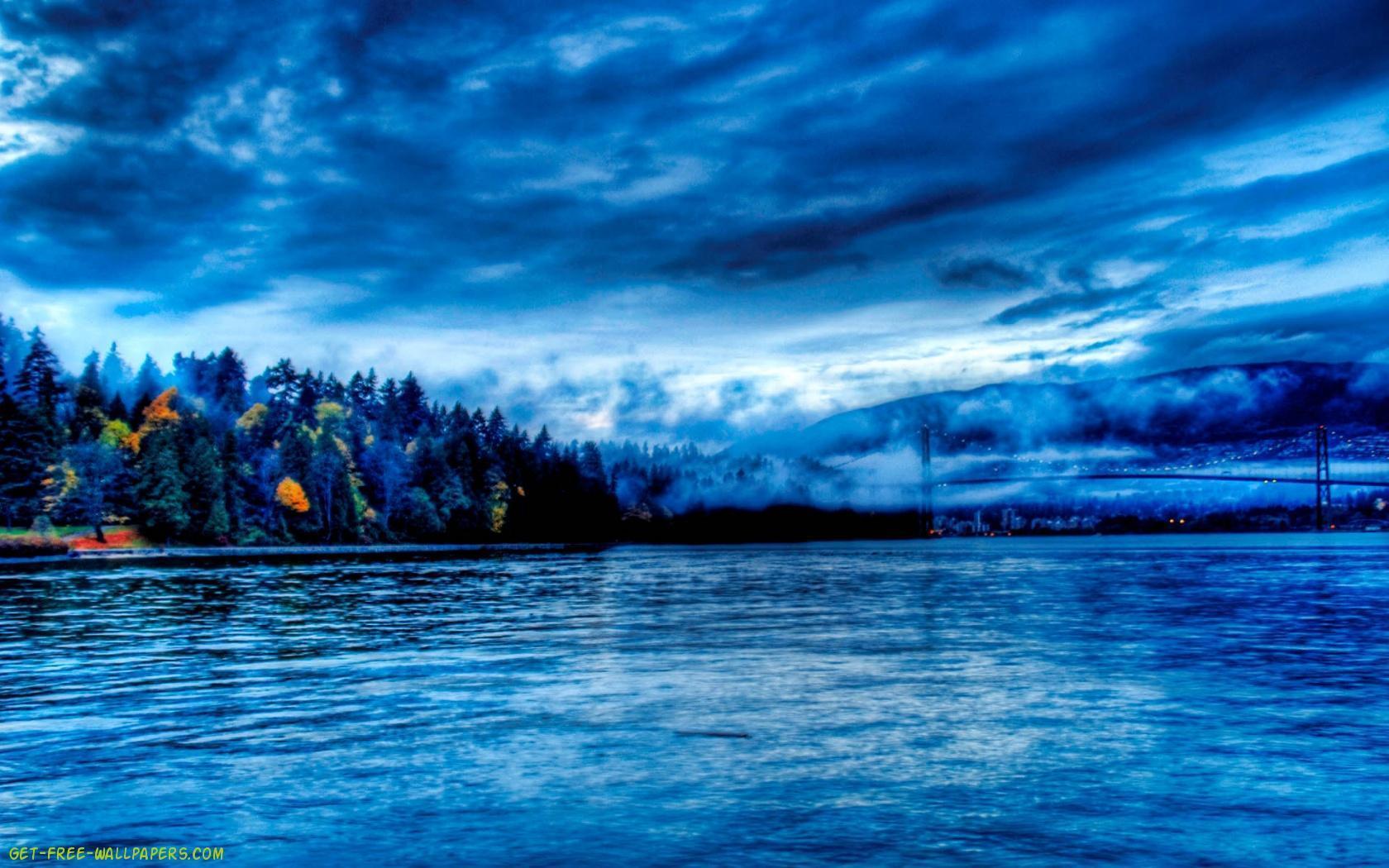 Lago blu e foresta, 1680x1050 900p, PC