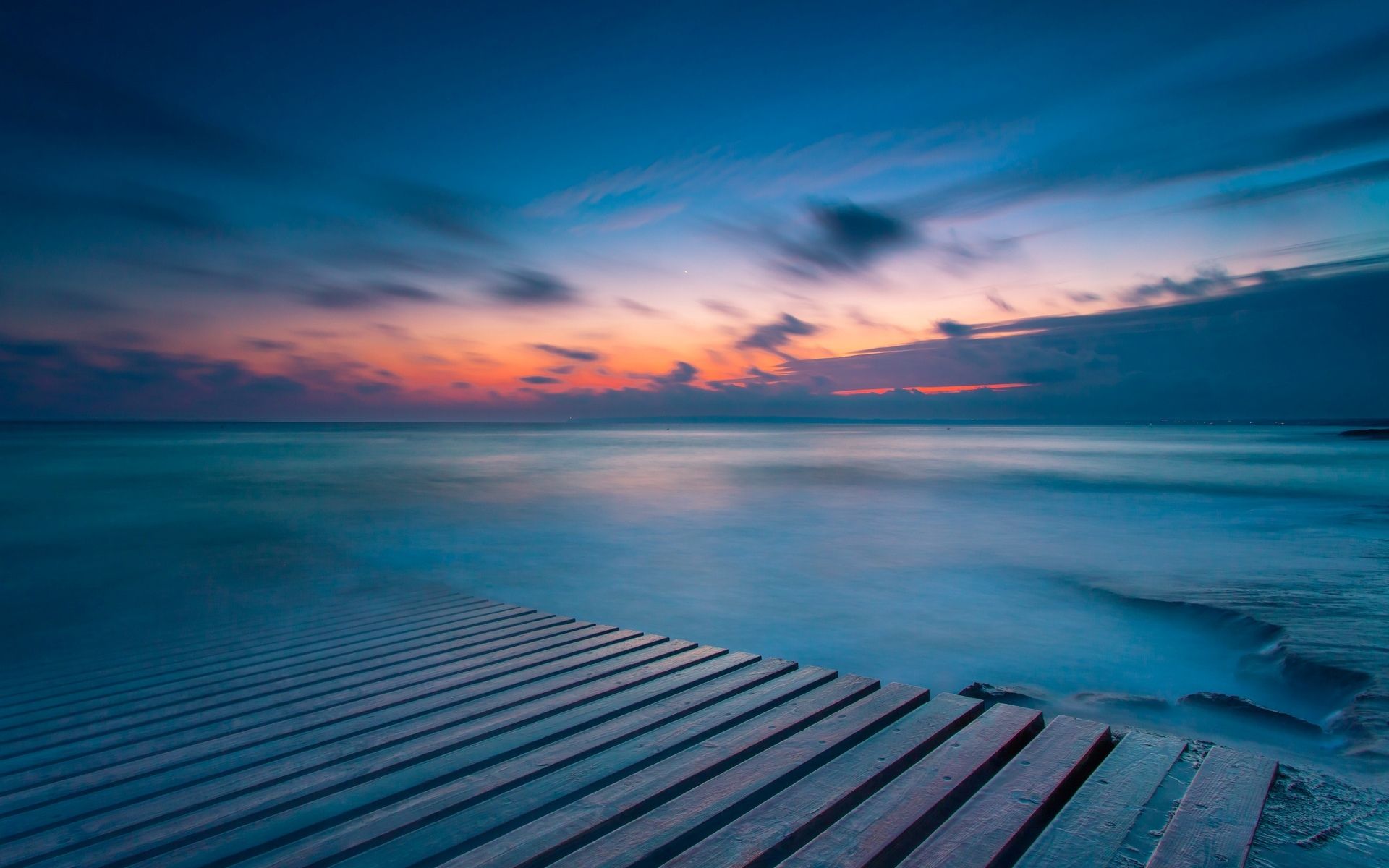 Molo di legno al tramonto sul mare, 1920x1200 Full HD+ WUXGA, Desktop