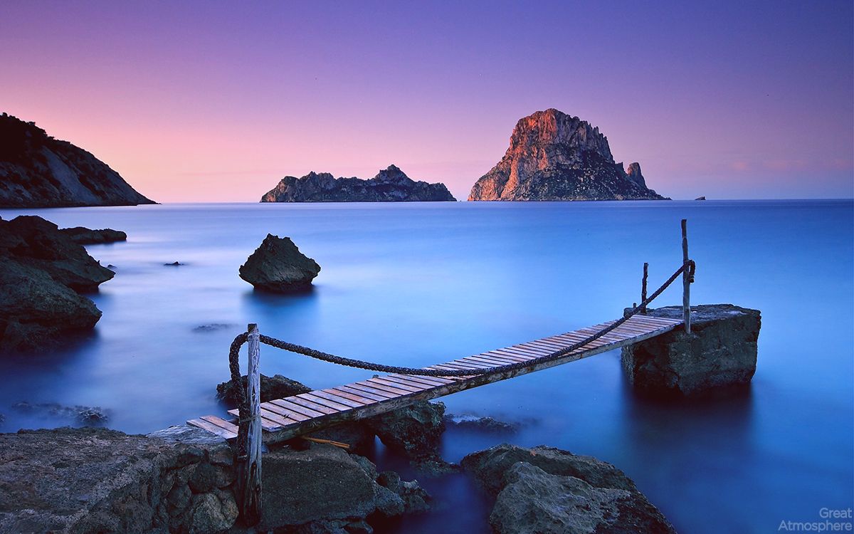 Molo di legno mare blu, 1200x750 HD, PC