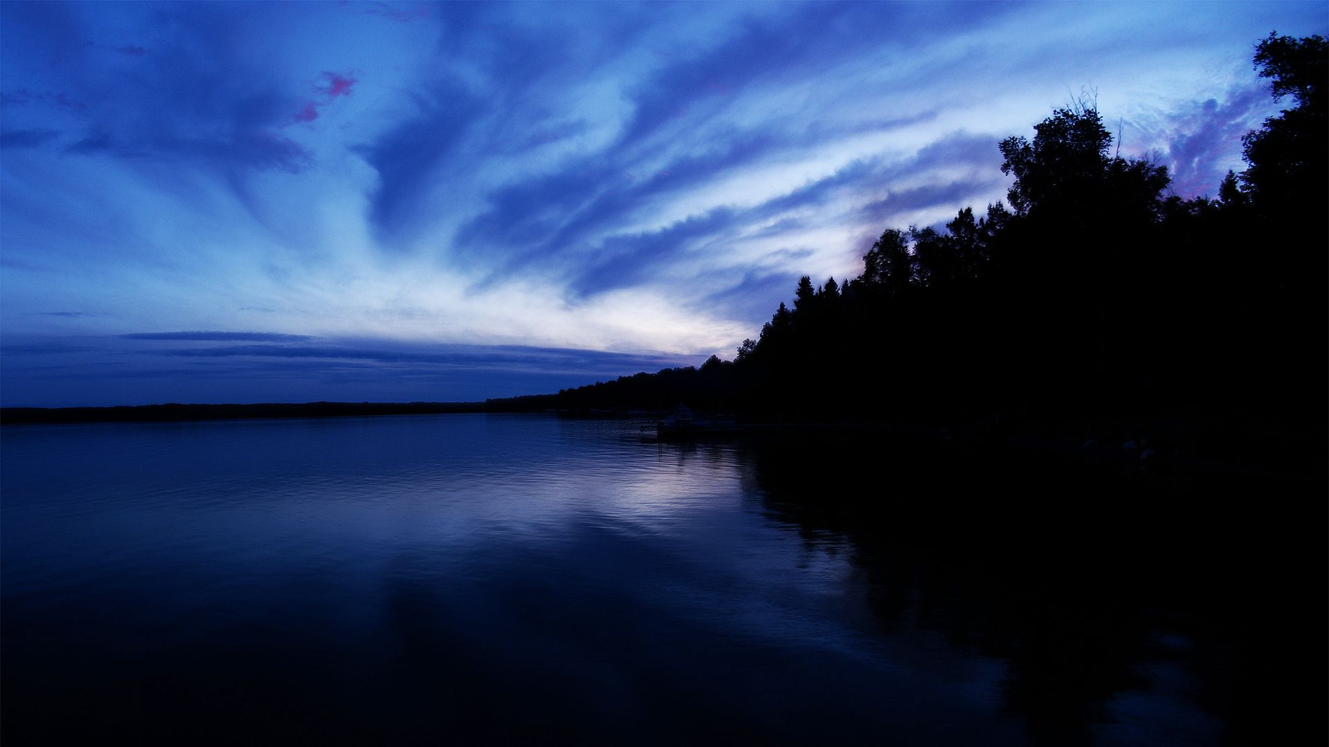 Lago blu al crepuscolo, 1920x1080 Full HD 1080p, PC
